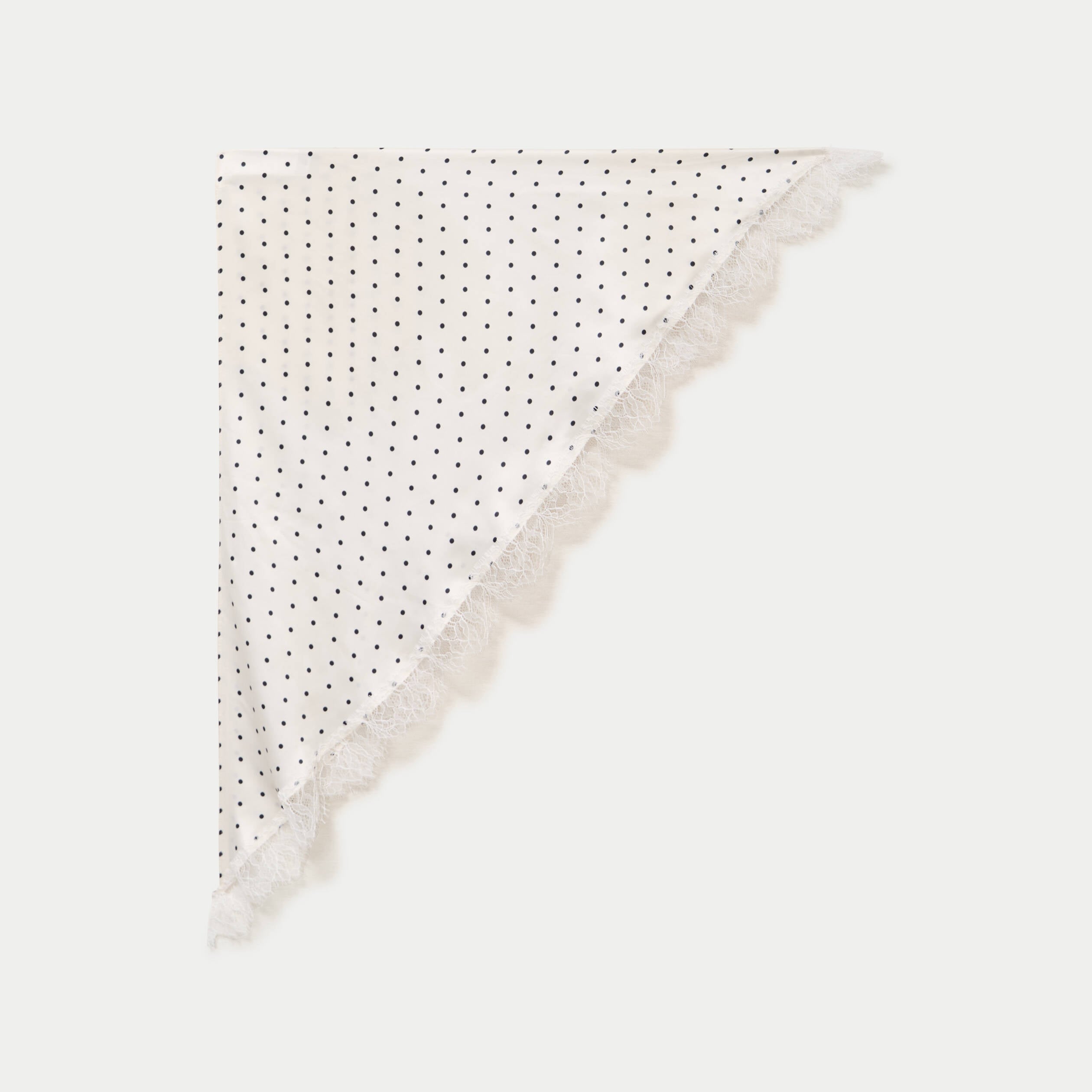 Foulard satin&eacute; avec dentelle ecru femme