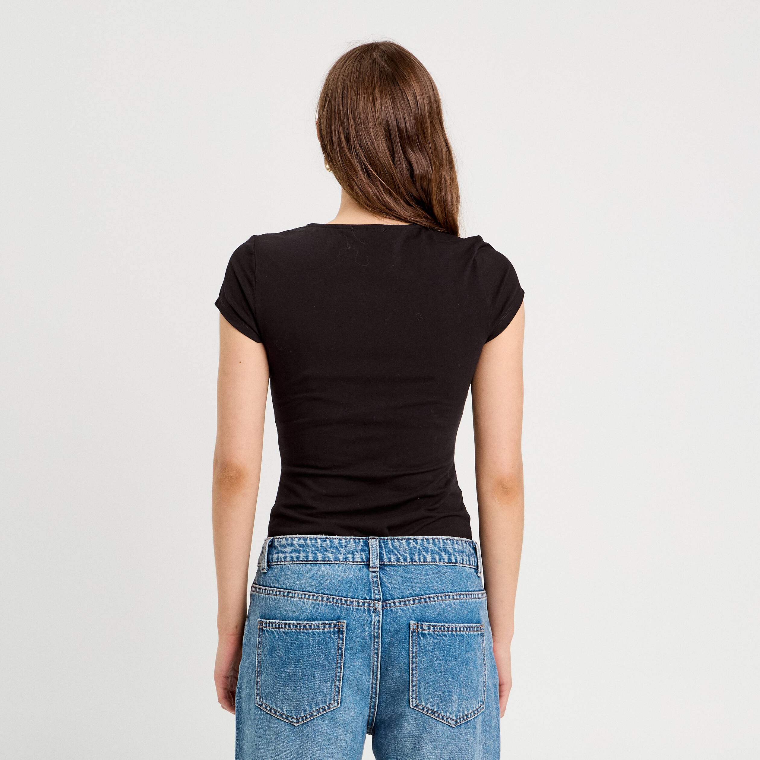 body manches courtes noir femme Body manches courtes noir femme