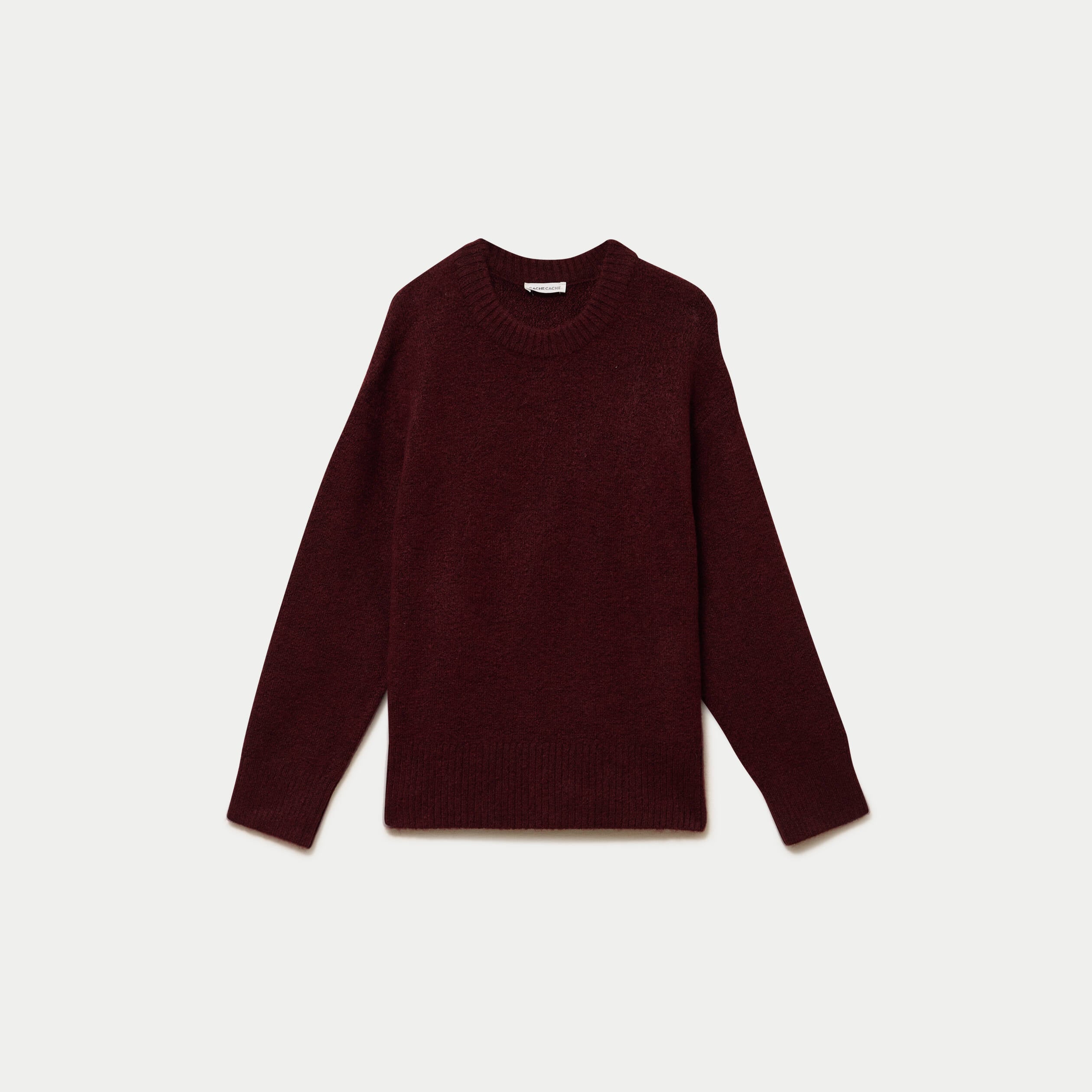Pull manches longues bordeaux femme