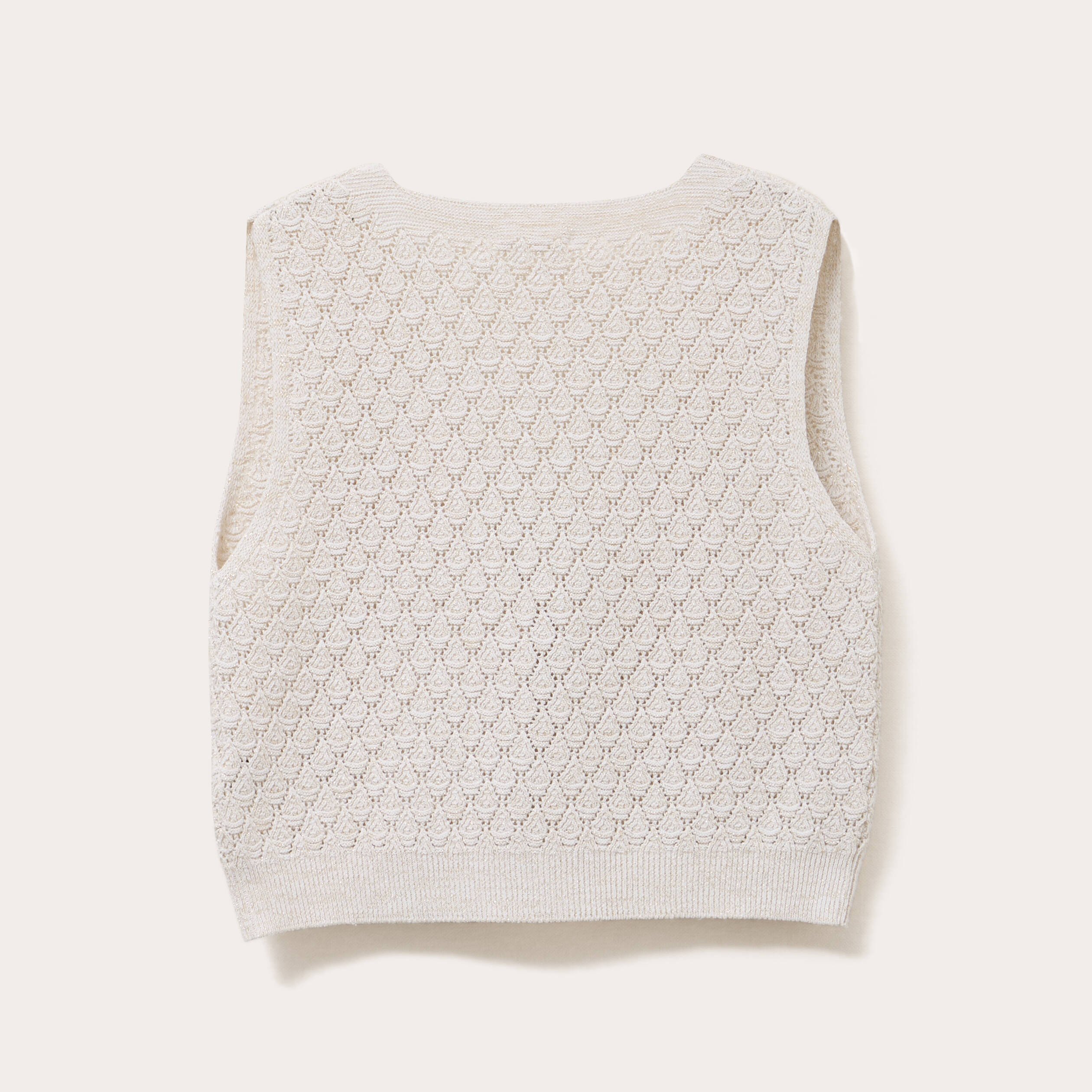 gilet sans manches noue ecru femme Gilet sans manches noué ecru femme