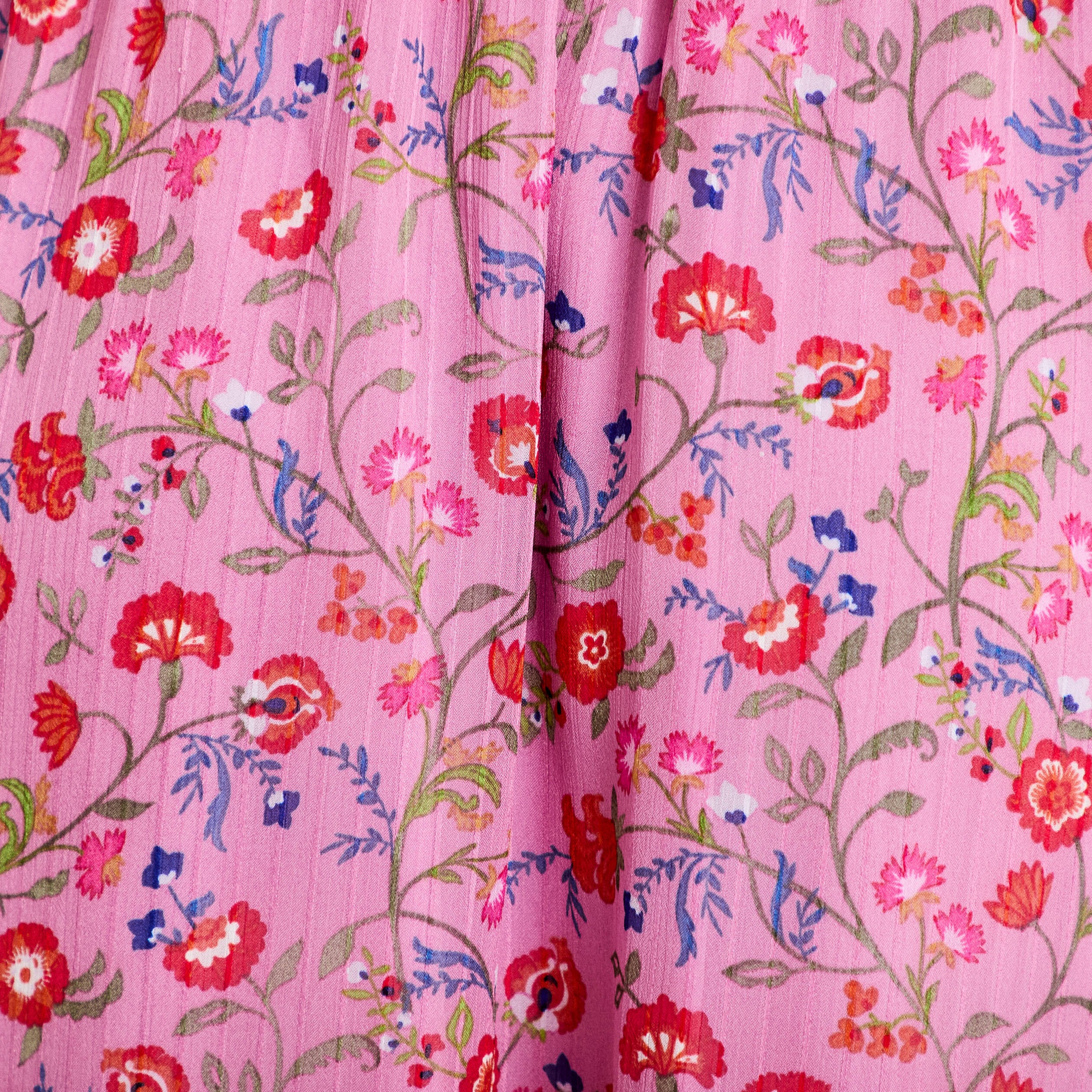 Robe longue &eacute;vas&eacute;e voile manches courtes rose femme