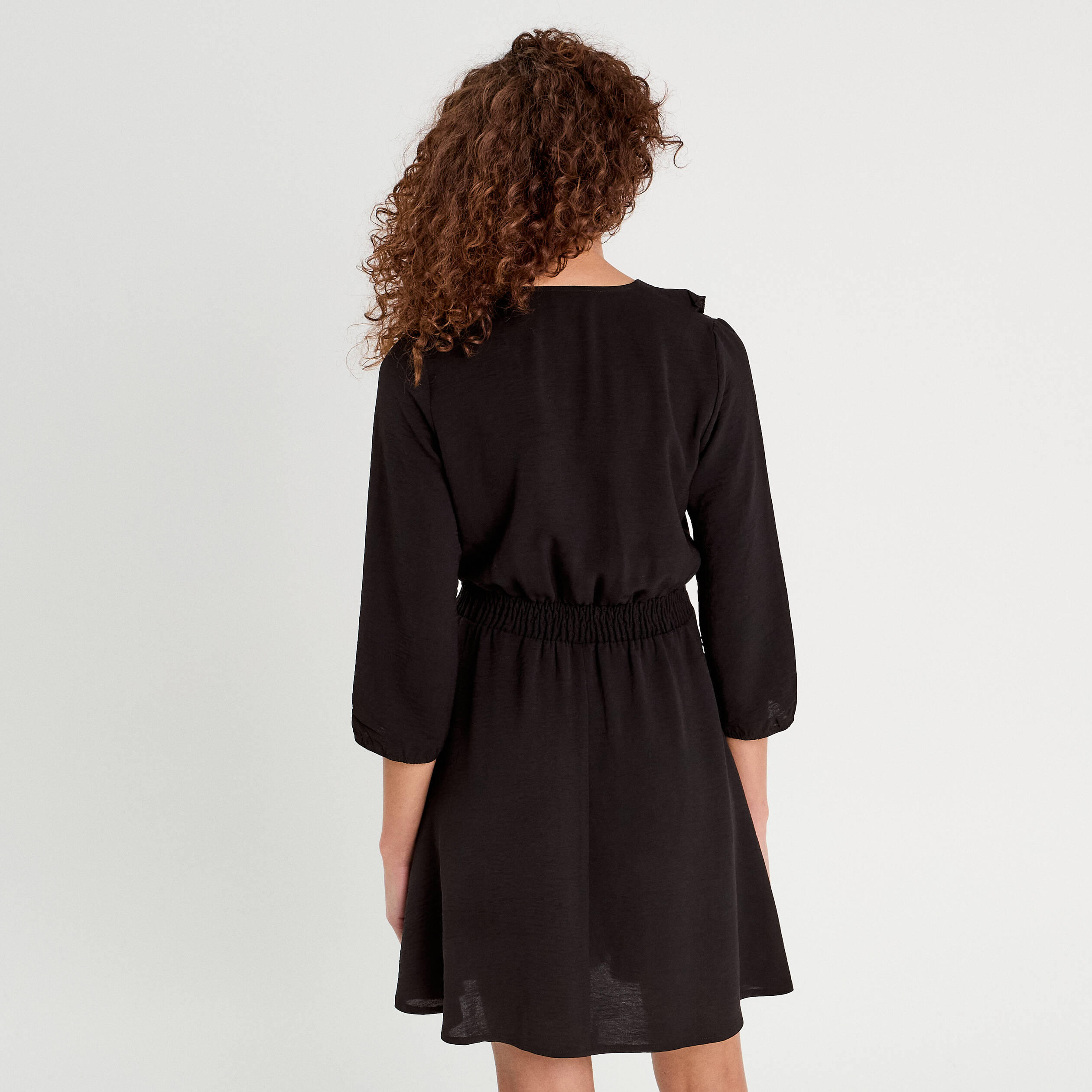 robe evasee avec volants noir femme Robe évasée avec volants noir femme