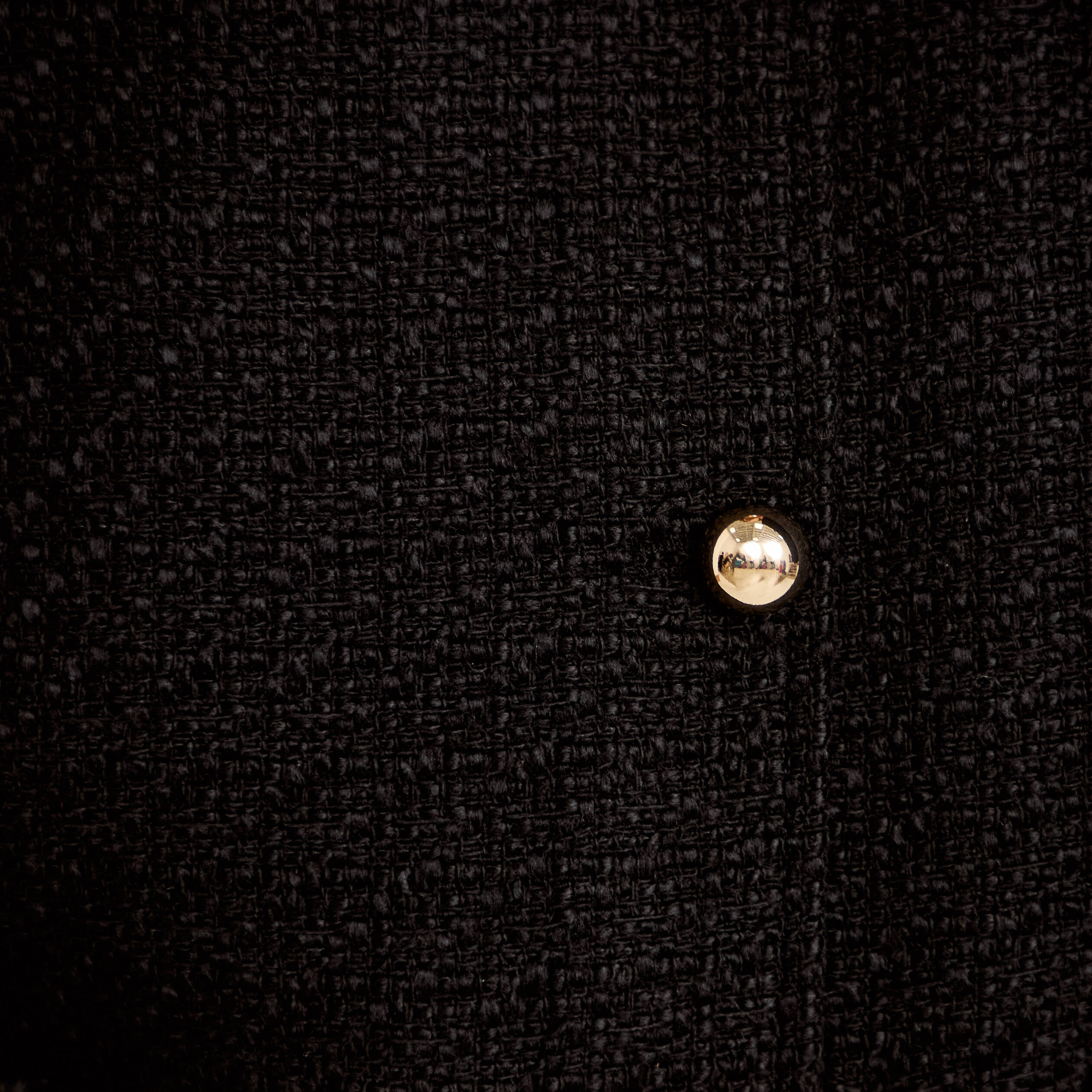 Veste tweed cintr&eacute;e cropped col mao noir femme