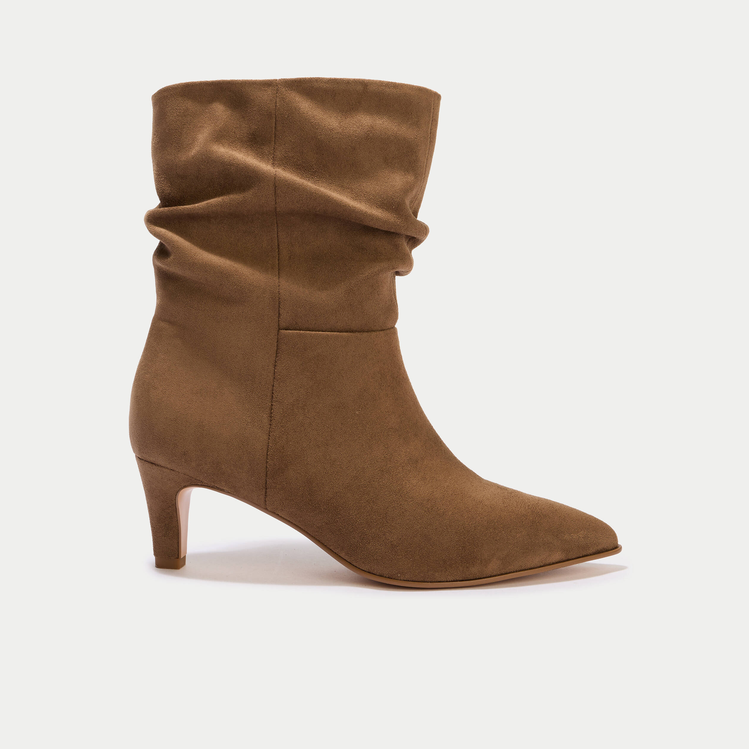 Bottes aspect daim camel femme