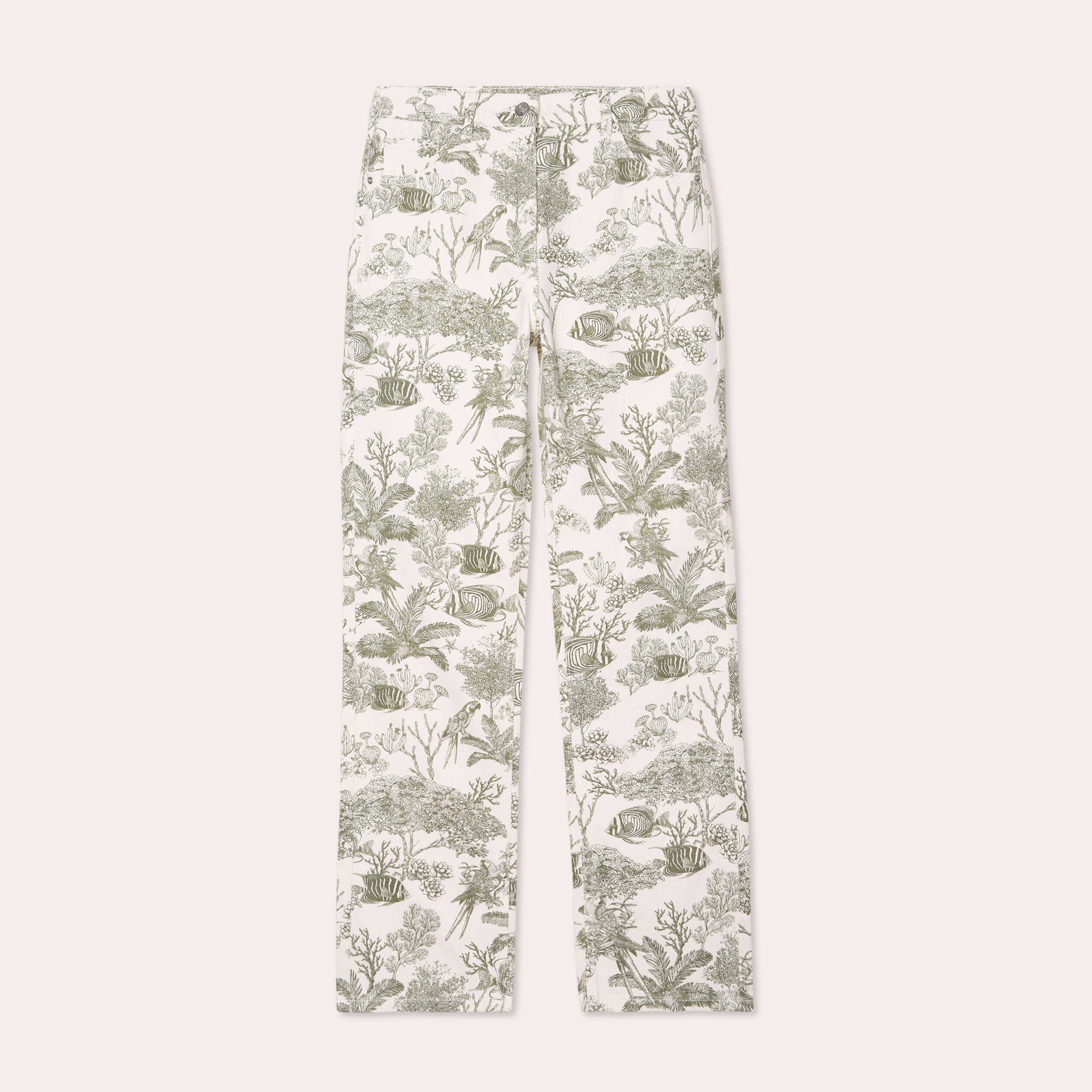 Jeans straight taille haute blanc femme