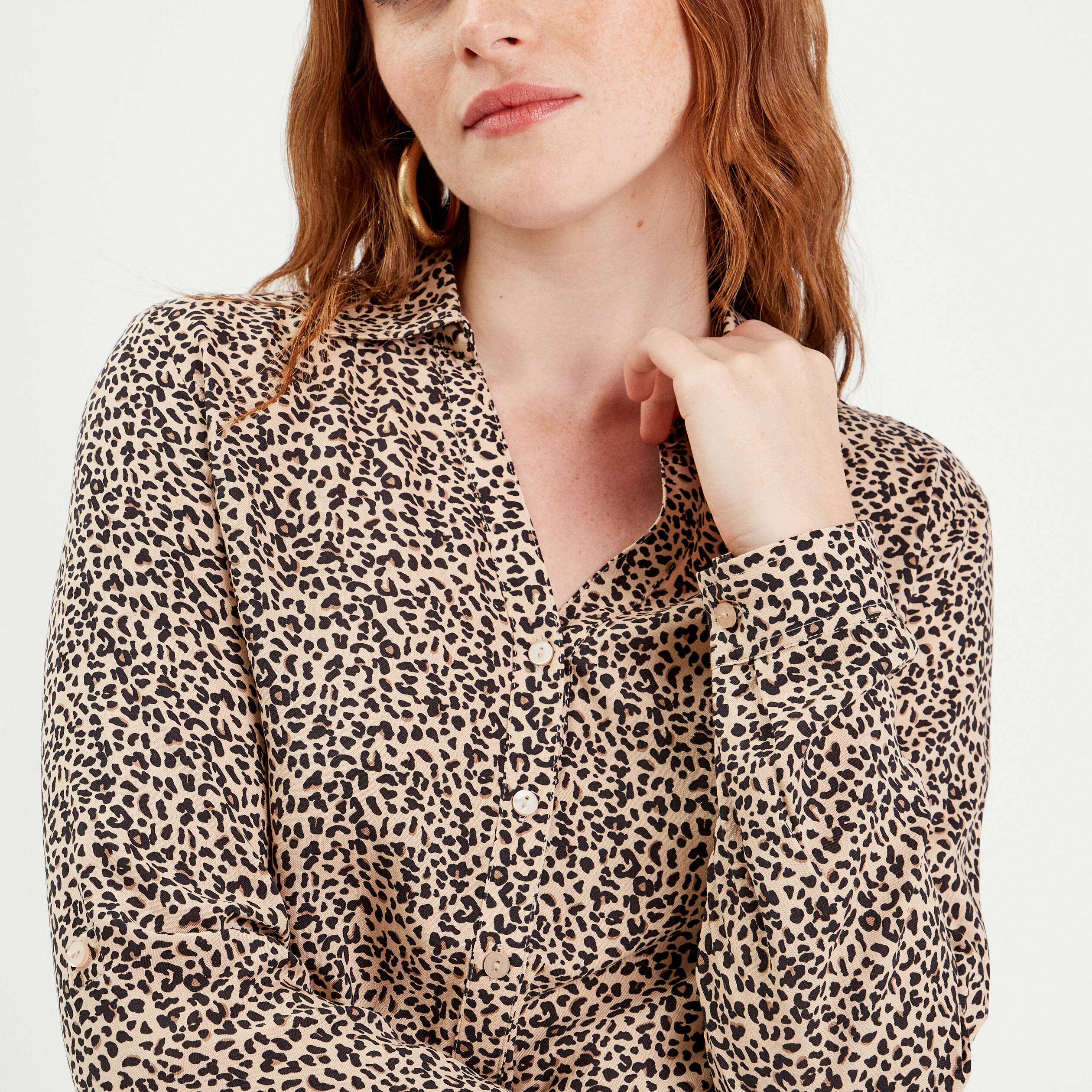 Chemise manches longues ecru femme