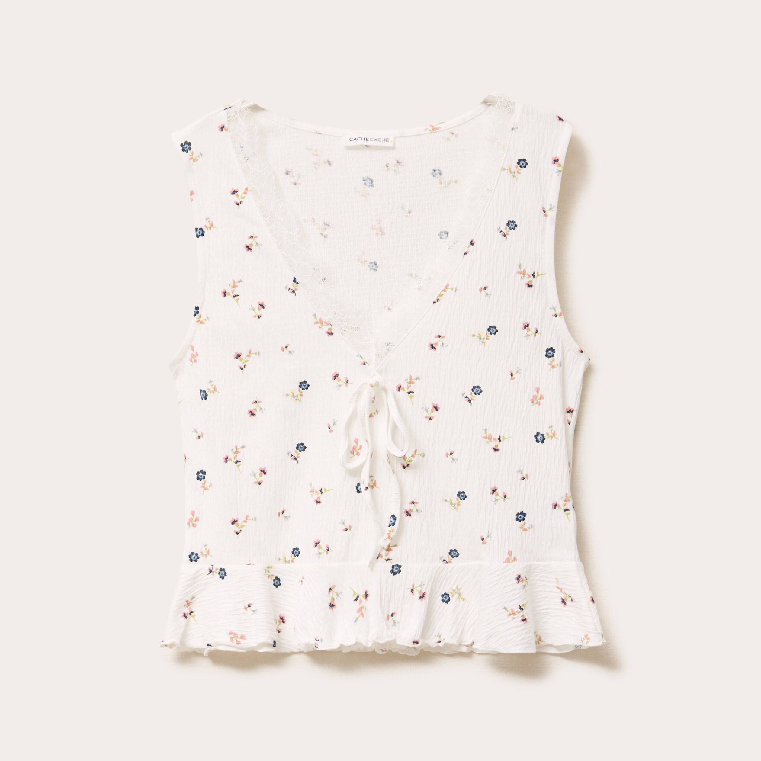 debardeur col v sans manches blanc femme Débardeur col V sans manches blanc femme