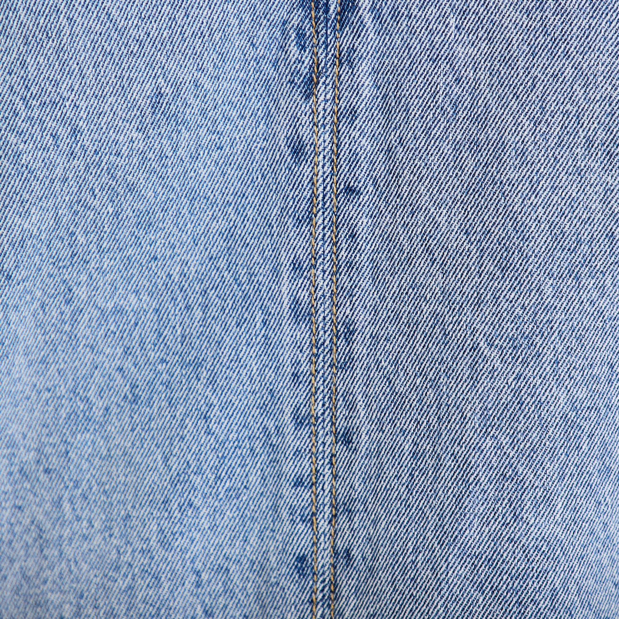 Robe courte &eacute;vas&eacute;e en jean sans manches denim bleach femme