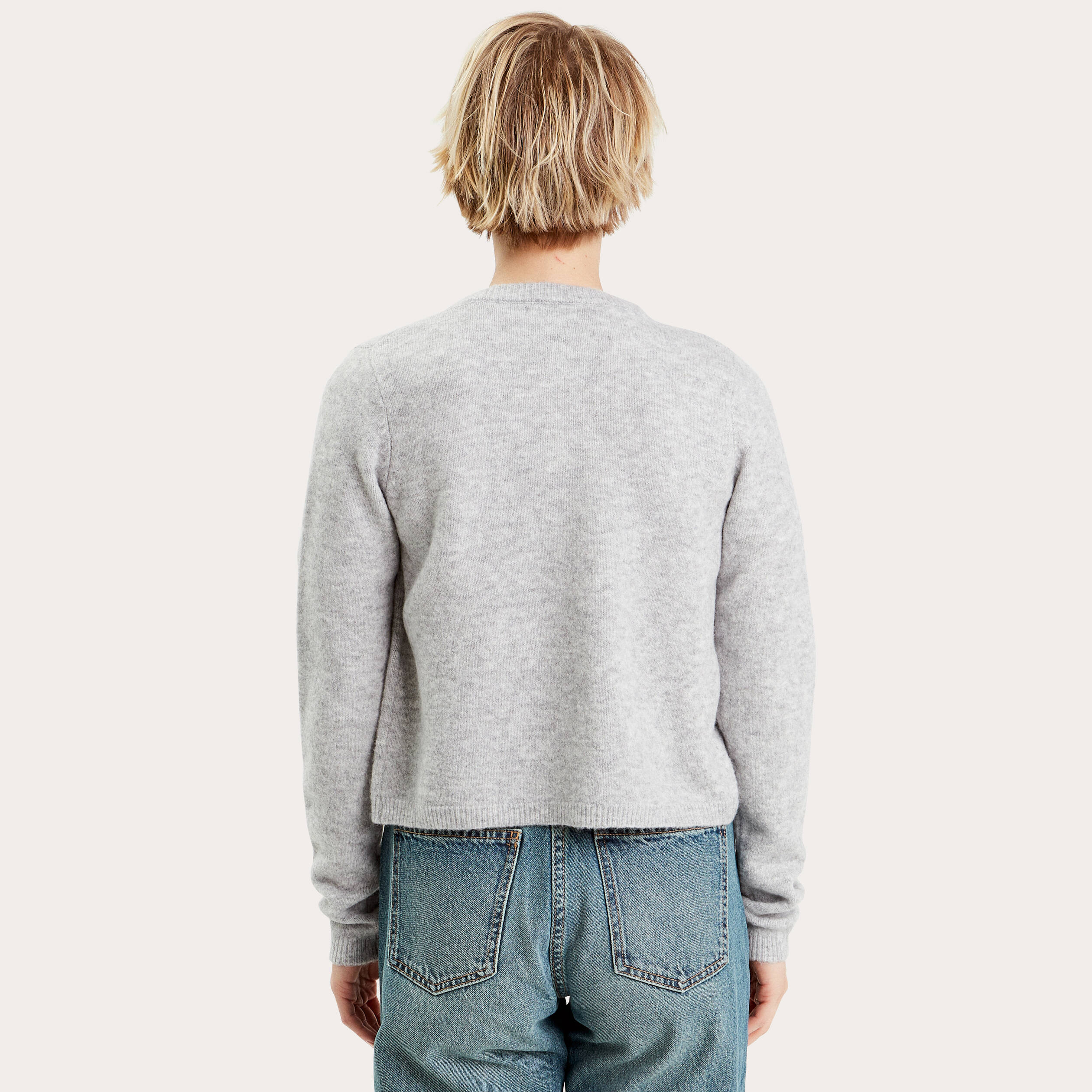 Gilet boutonné manches longues gris foncé femme