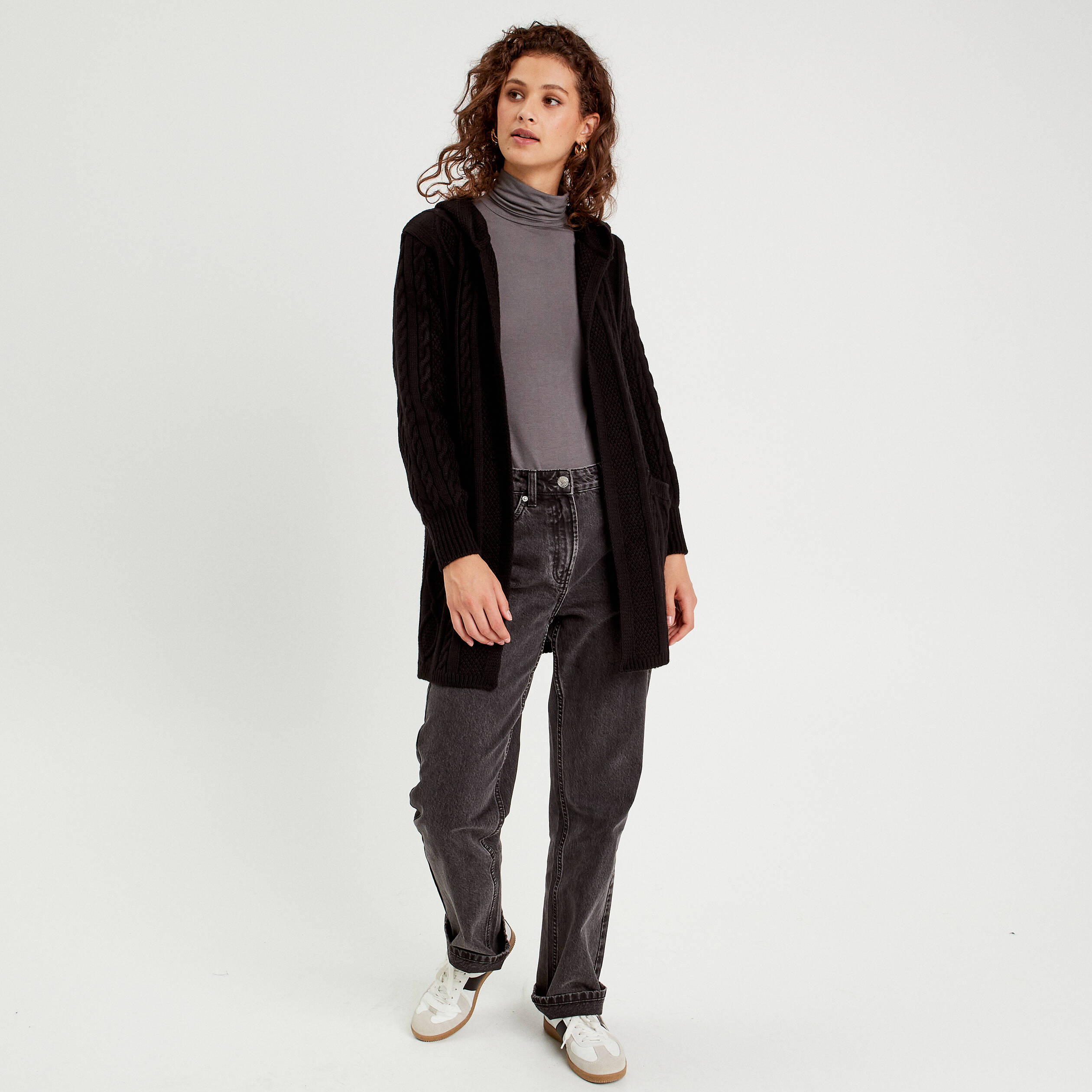 gilet manches longues noir femme Gilet manches longues noir femme