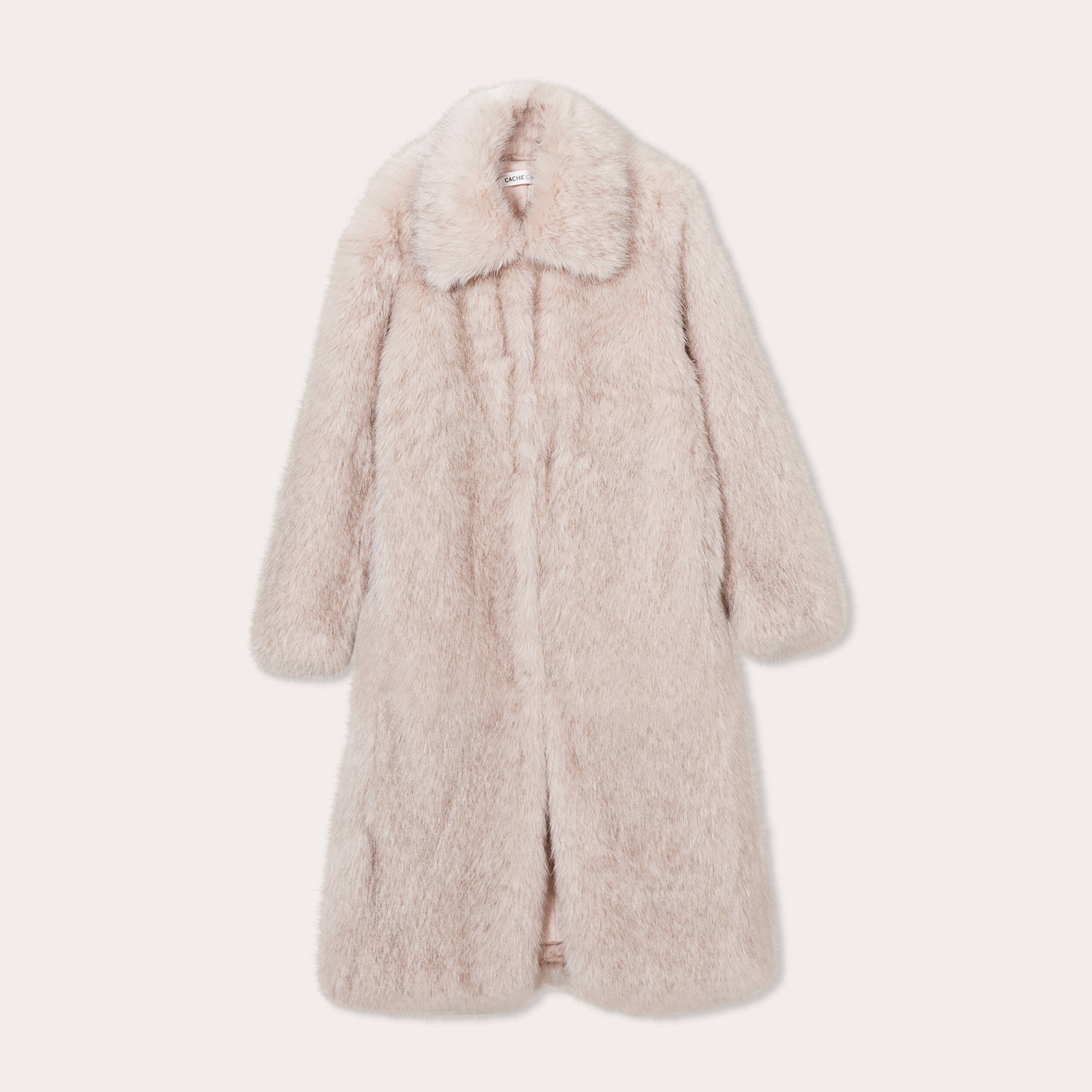 Manteau fausse fourrure sable femme