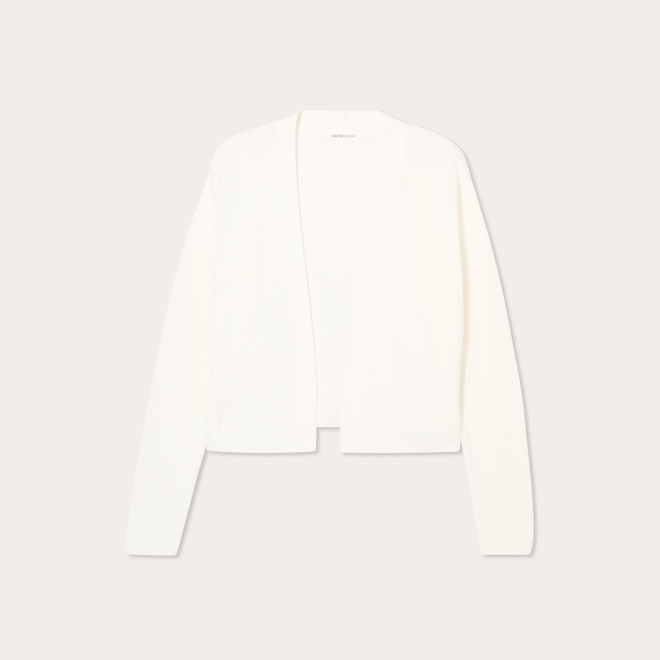 Gilet manches longues ecru femme
