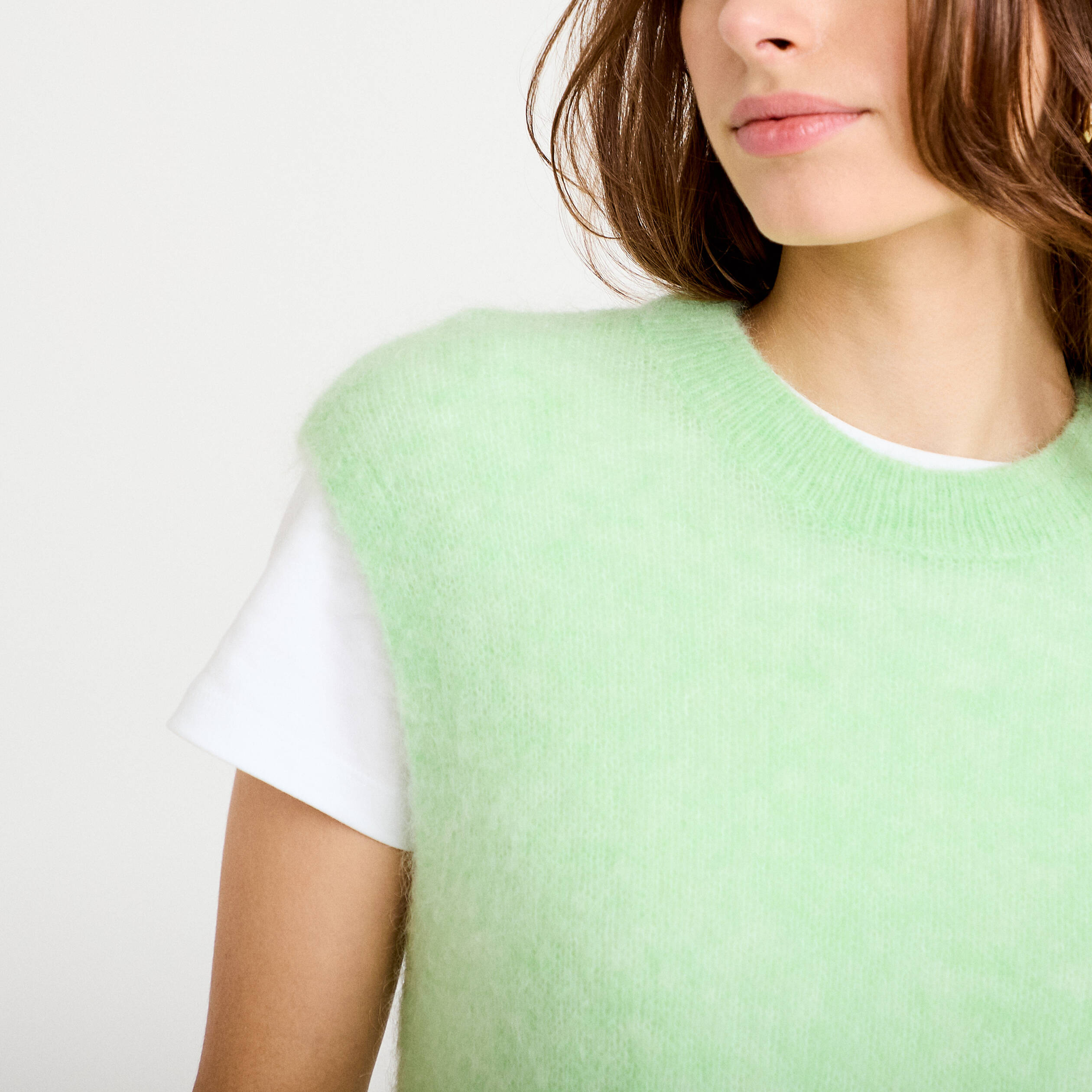 Pull sans manches vert pastel femme