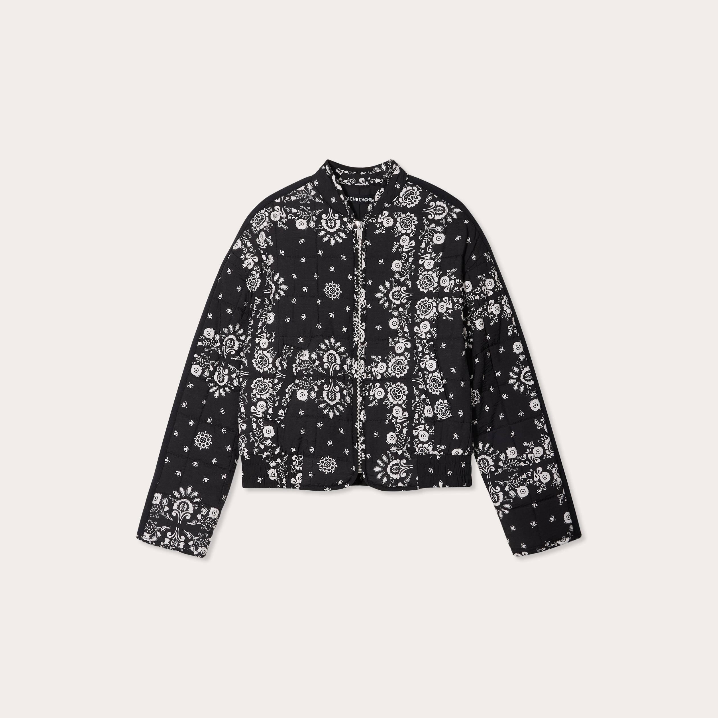 Veste matelassée zippée noir femme | Vibs