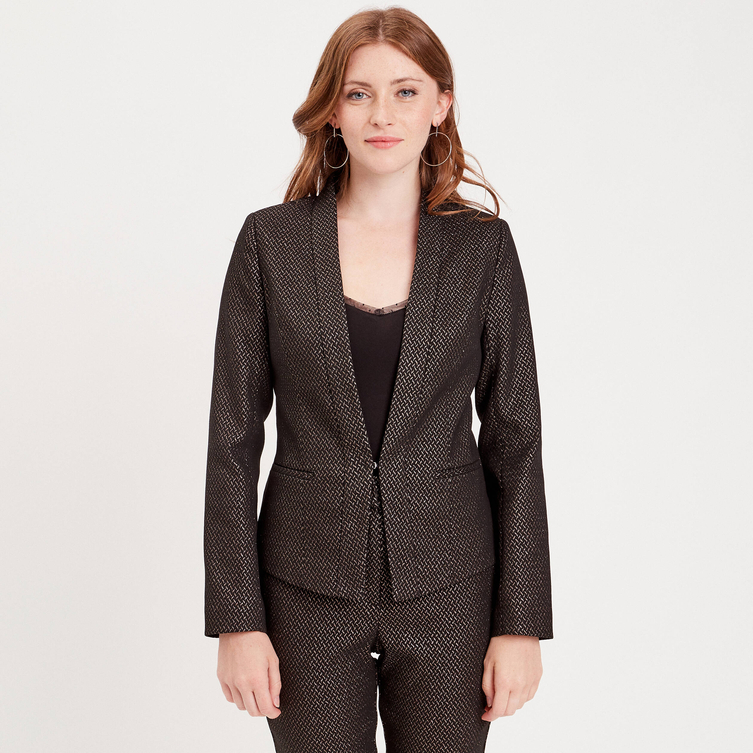 veste blazer ajustee noir femme Veste blazer ajustée noir femme