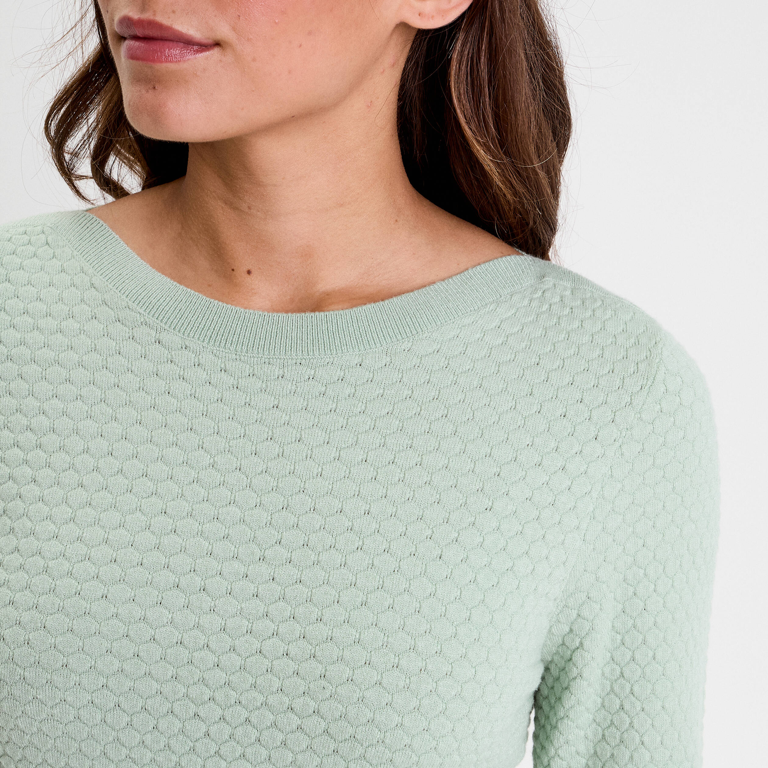 pull col bateau vert pastel femme Pull col bateau vert pastel femme