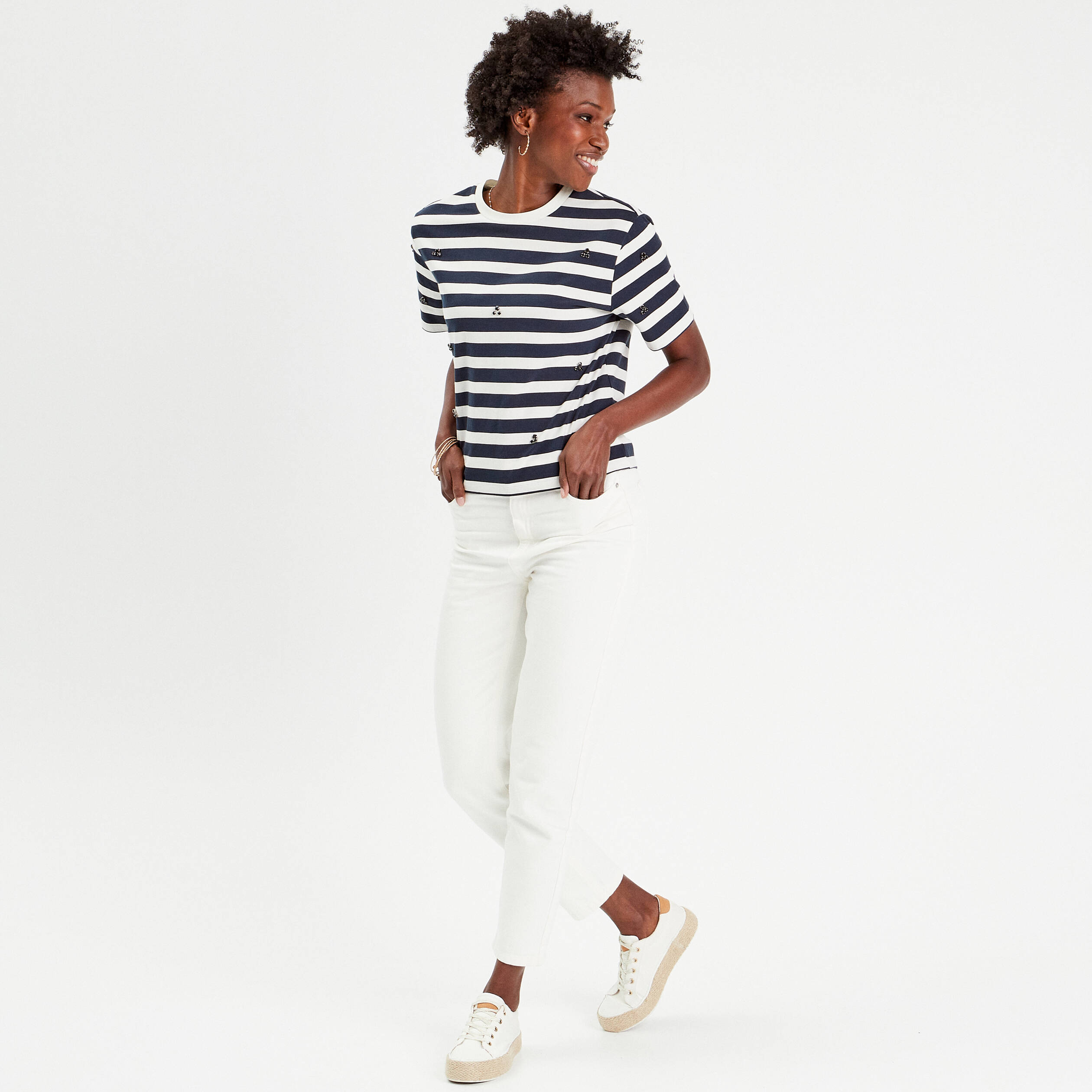 t shirt manches courtes bijoux blanc femme T-shirt manches courtes bijoux blanc femme