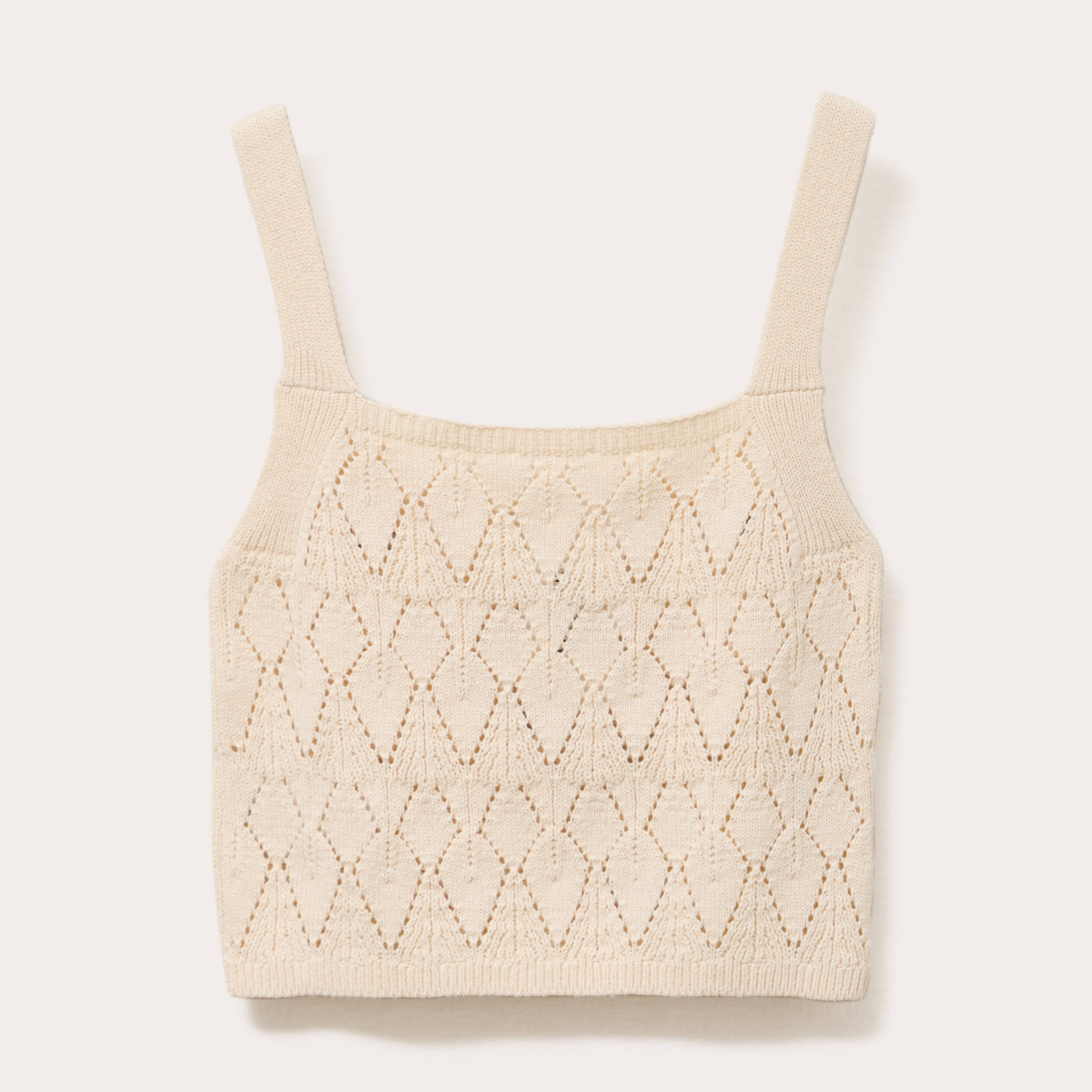 debardeur tricot brode ecru femme Débardeur tricot brodé ecru femme
