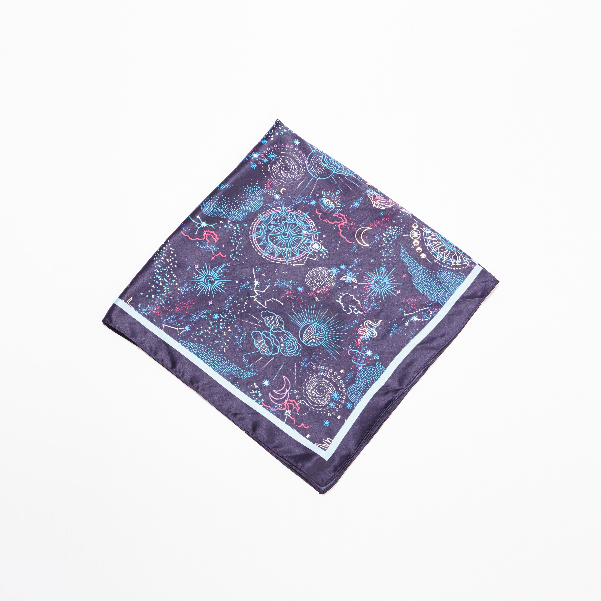 Foulard Carré Soie Vintage - Bleu Blanc Rouge Gavroche Femme