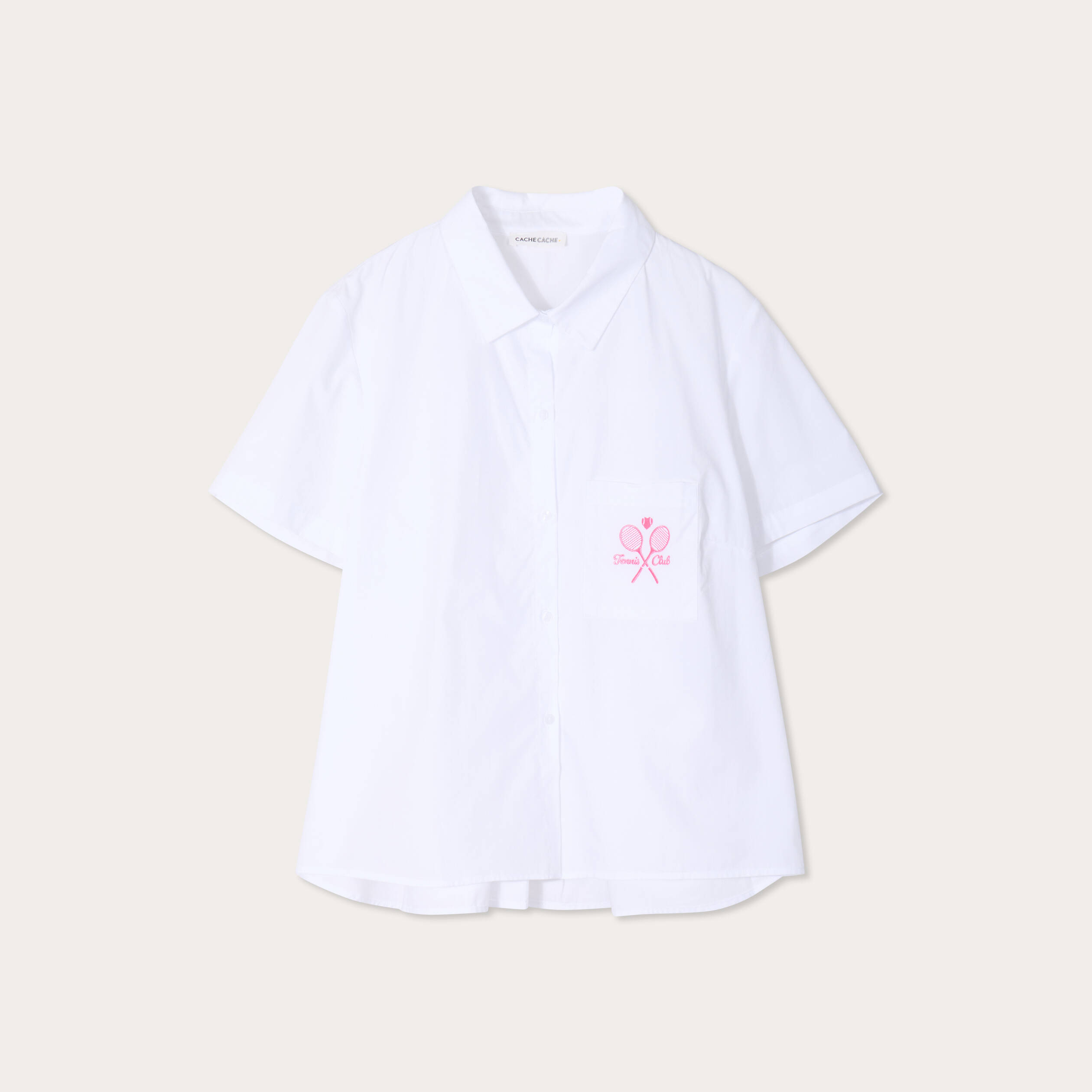 Chemise manches courtes blanc femme