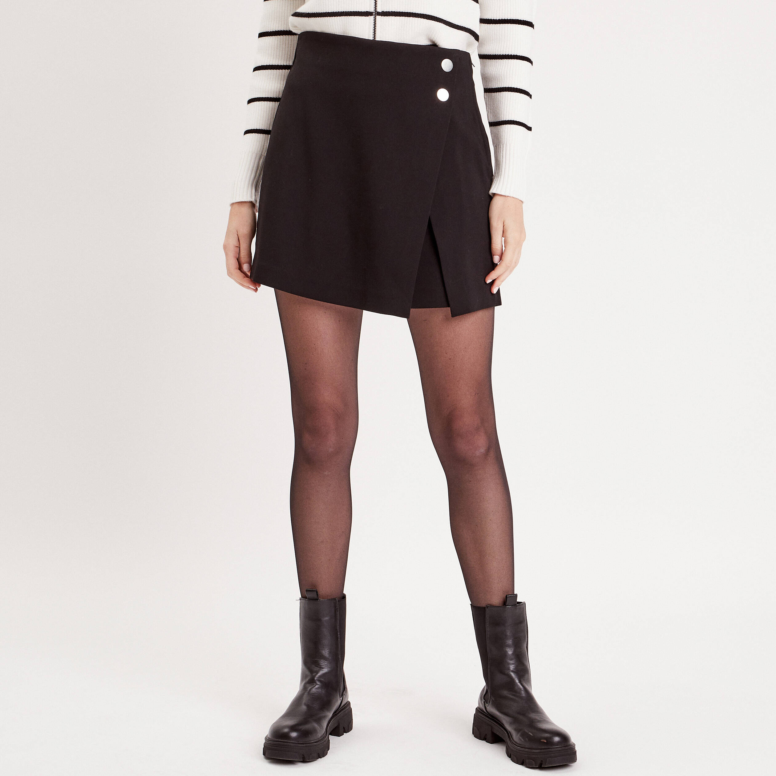 jupe short evasee noir femme Jupe-short évasée noir femme
