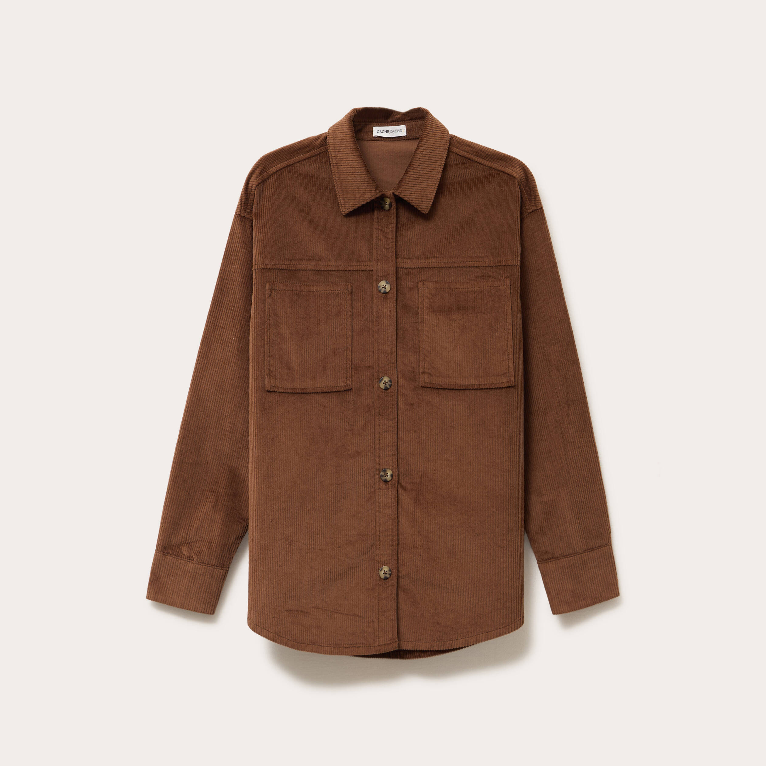 Chemise oversize en velours marron femme Vibs