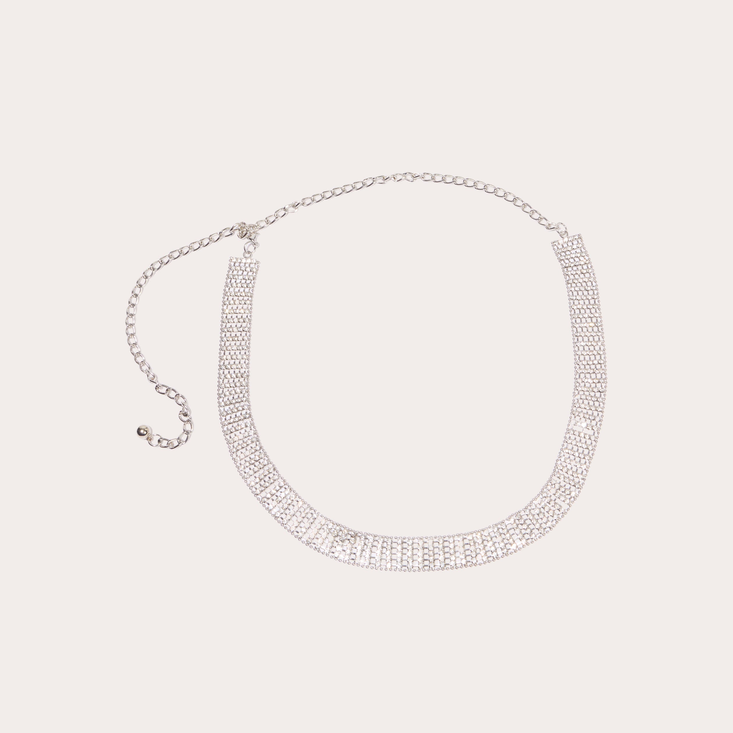 Ceinture &agrave; strass gris argent femme