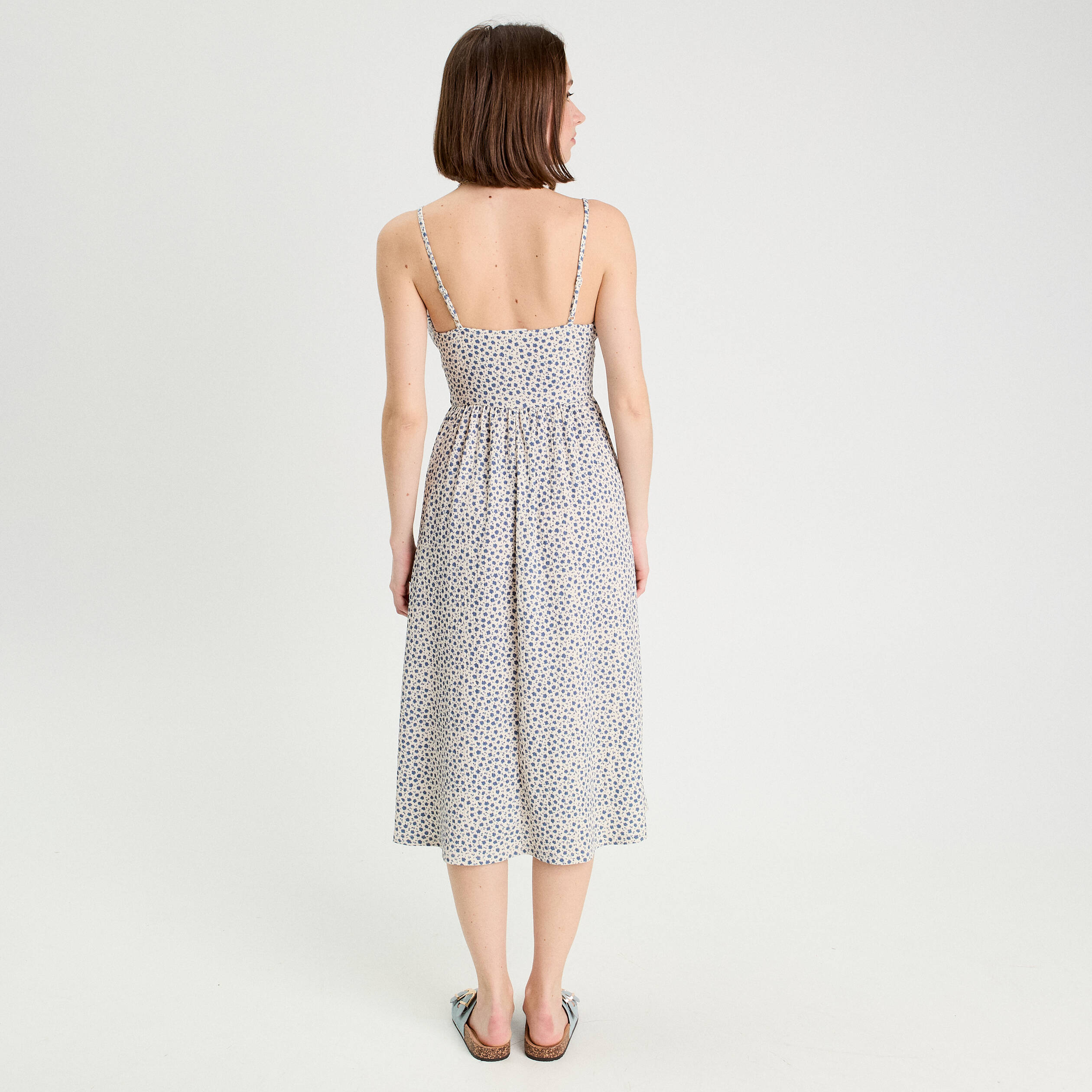 robe longue evasee bretelles blanc femme Robe longue évasée bretelles blanc femme