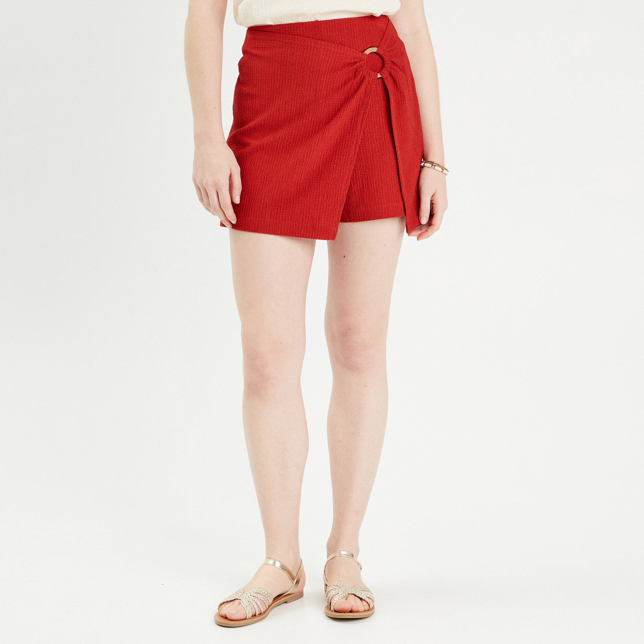 jupe short evasee vieux rose femme Jupe-short évasée vieux rose femme
