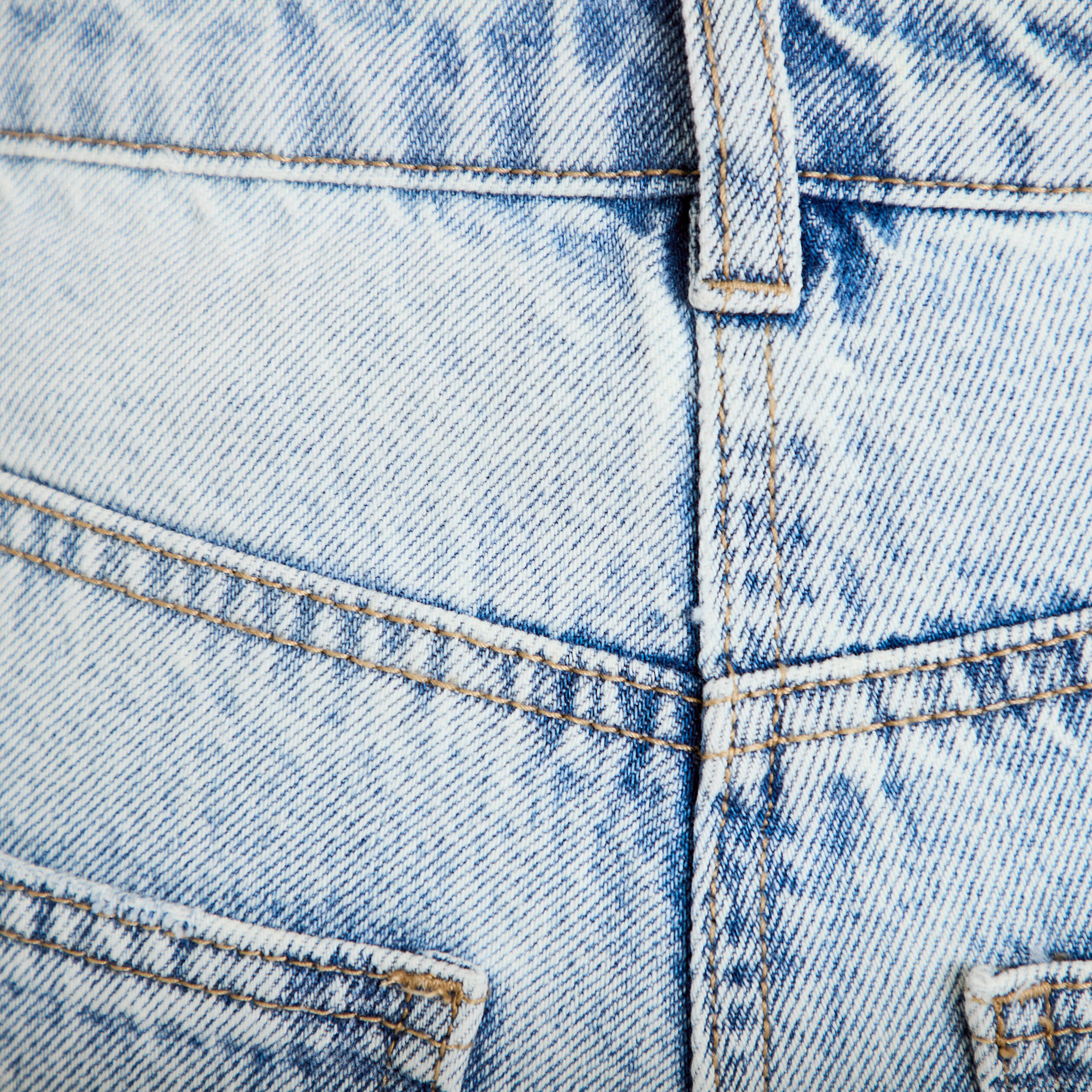 Jean barrel cropped taille standard denim bleach femme