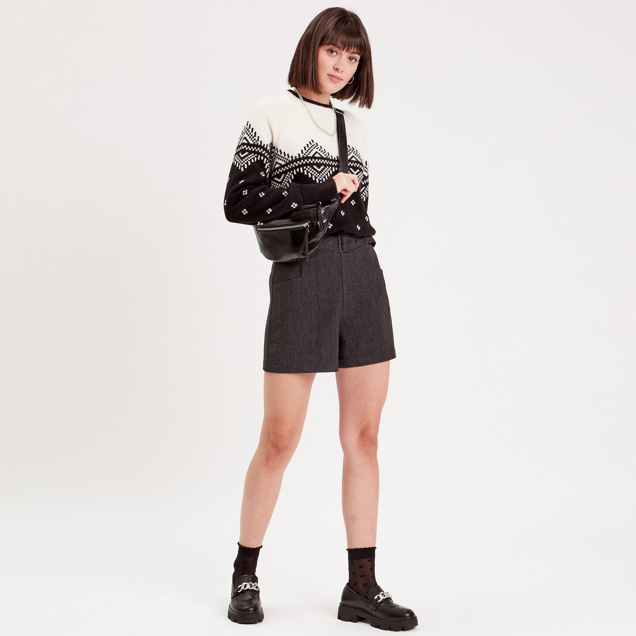 pull manches longues col rond noir femme Pull manches longues col rond noir femme