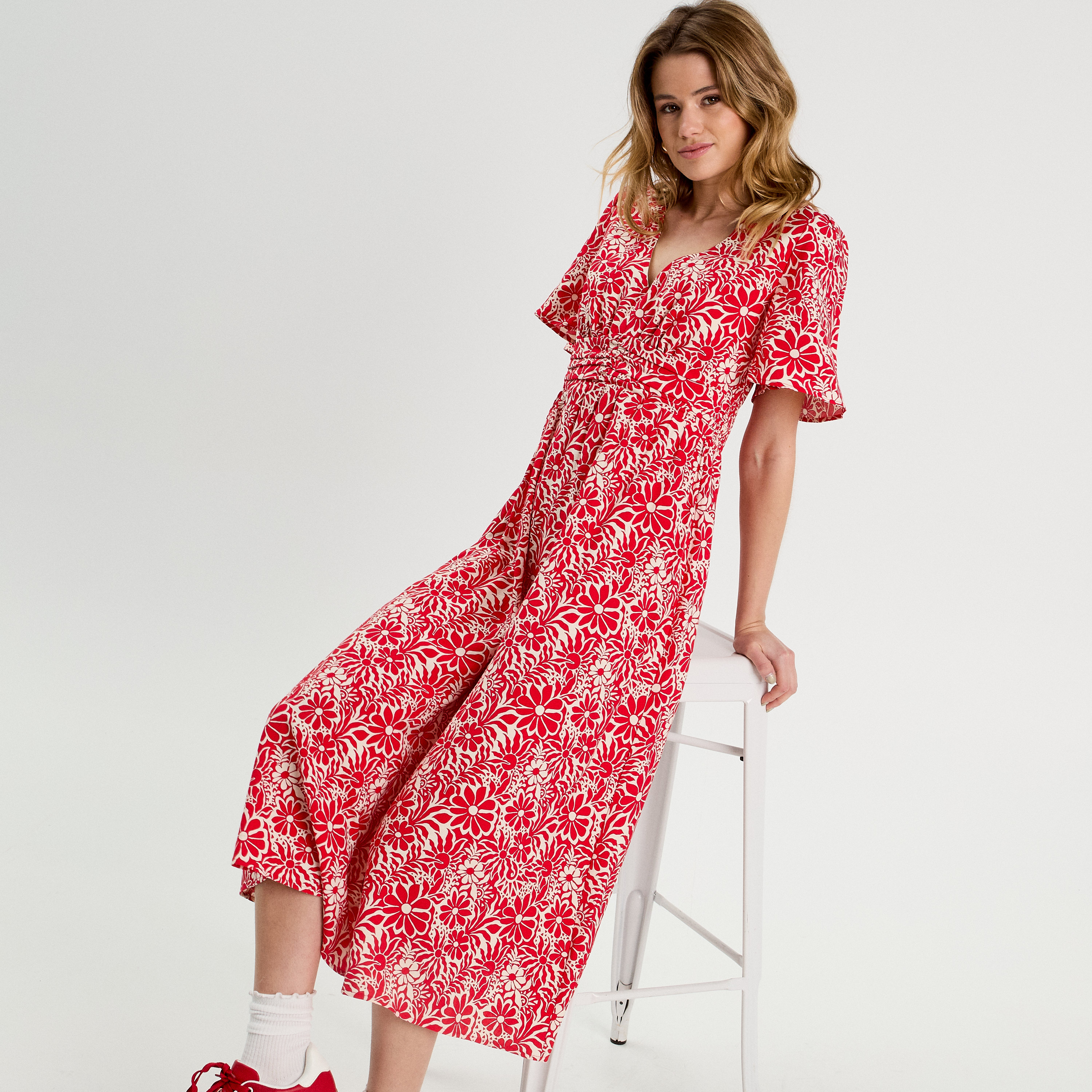 robe longue evasee blanc femme Robe longue évasée blanc femme