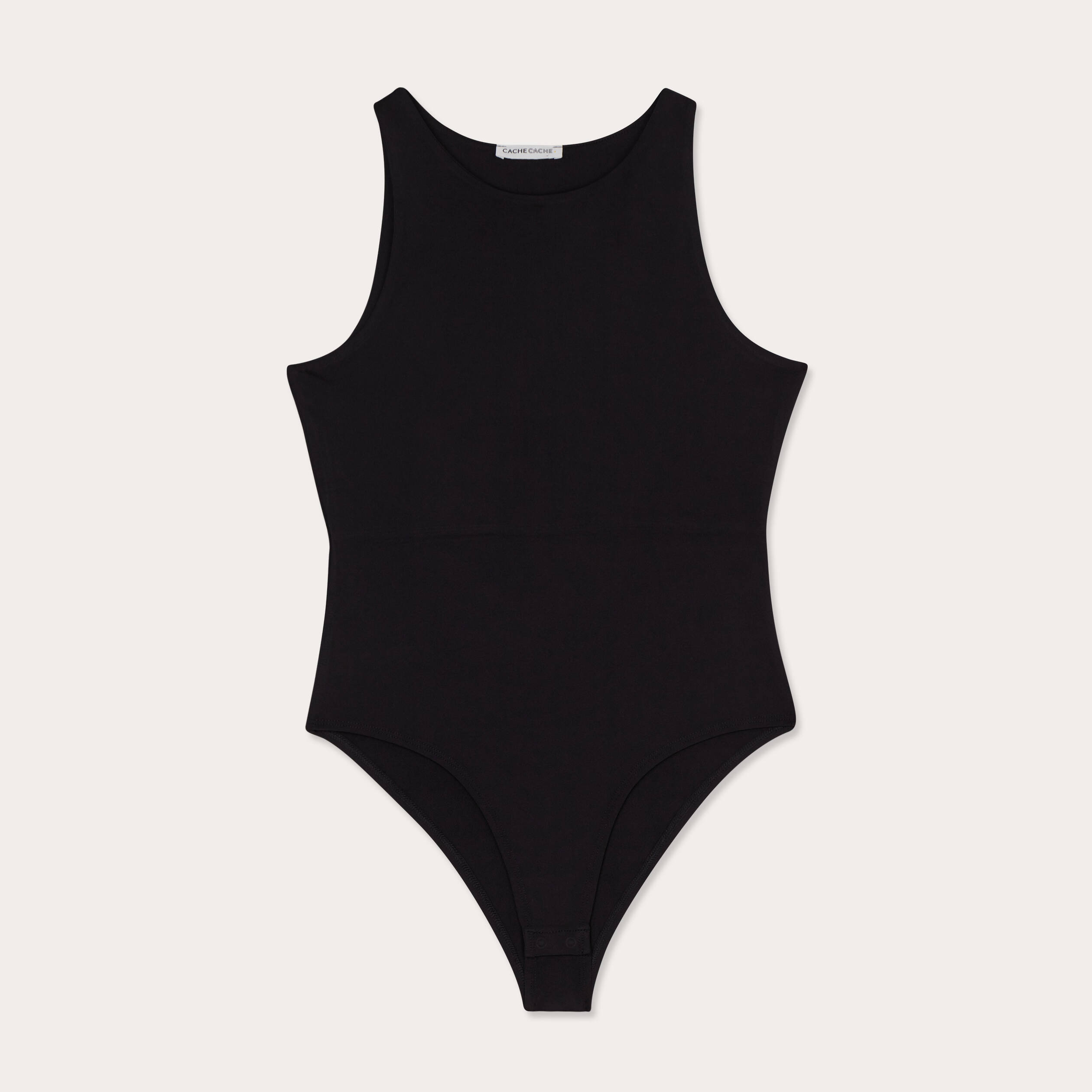 body sans manches effet seconde peau noir femme Body sans manches effet seconde peau noir femme