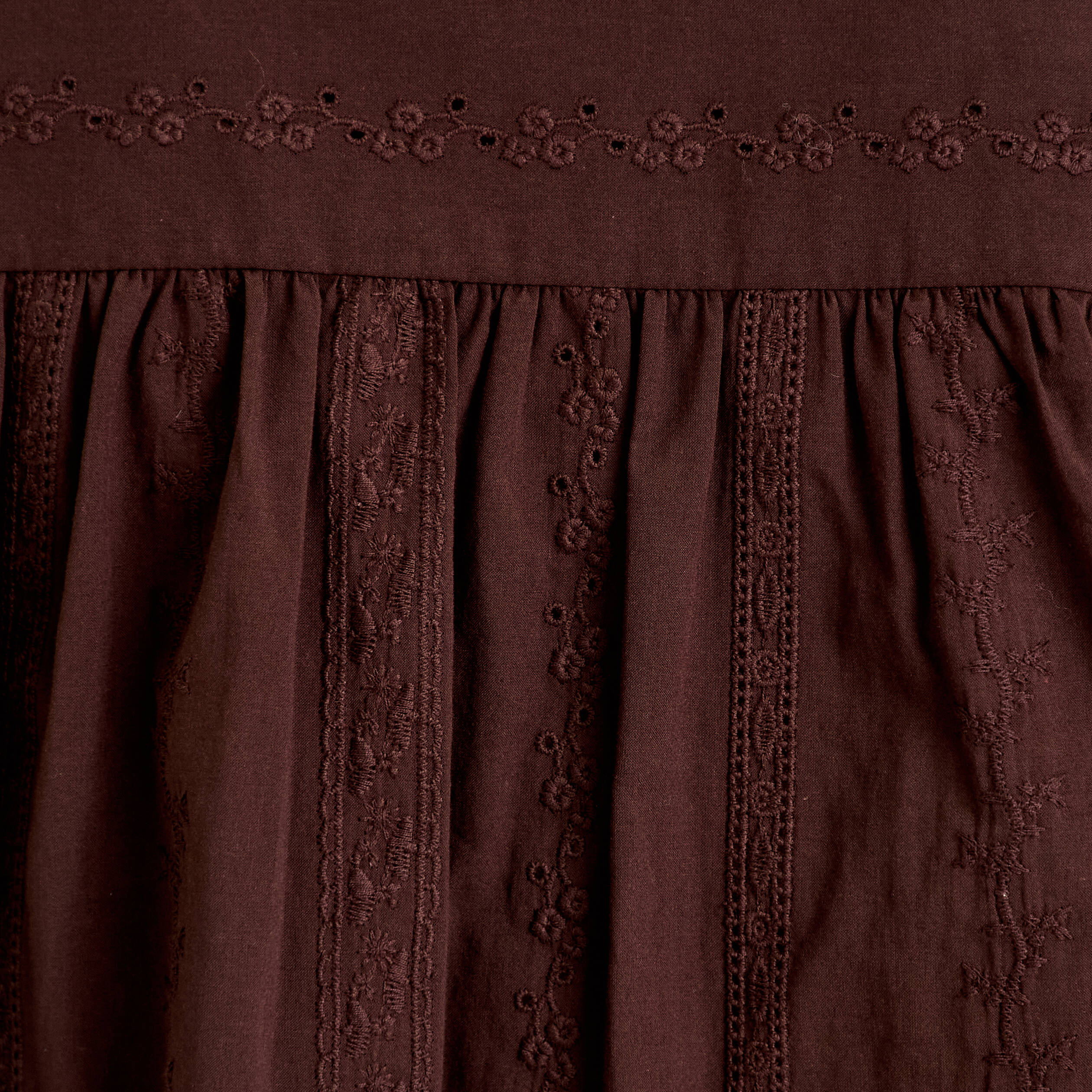 Chemise droite col classique manches 3/4 marron fonc&eacute; femme