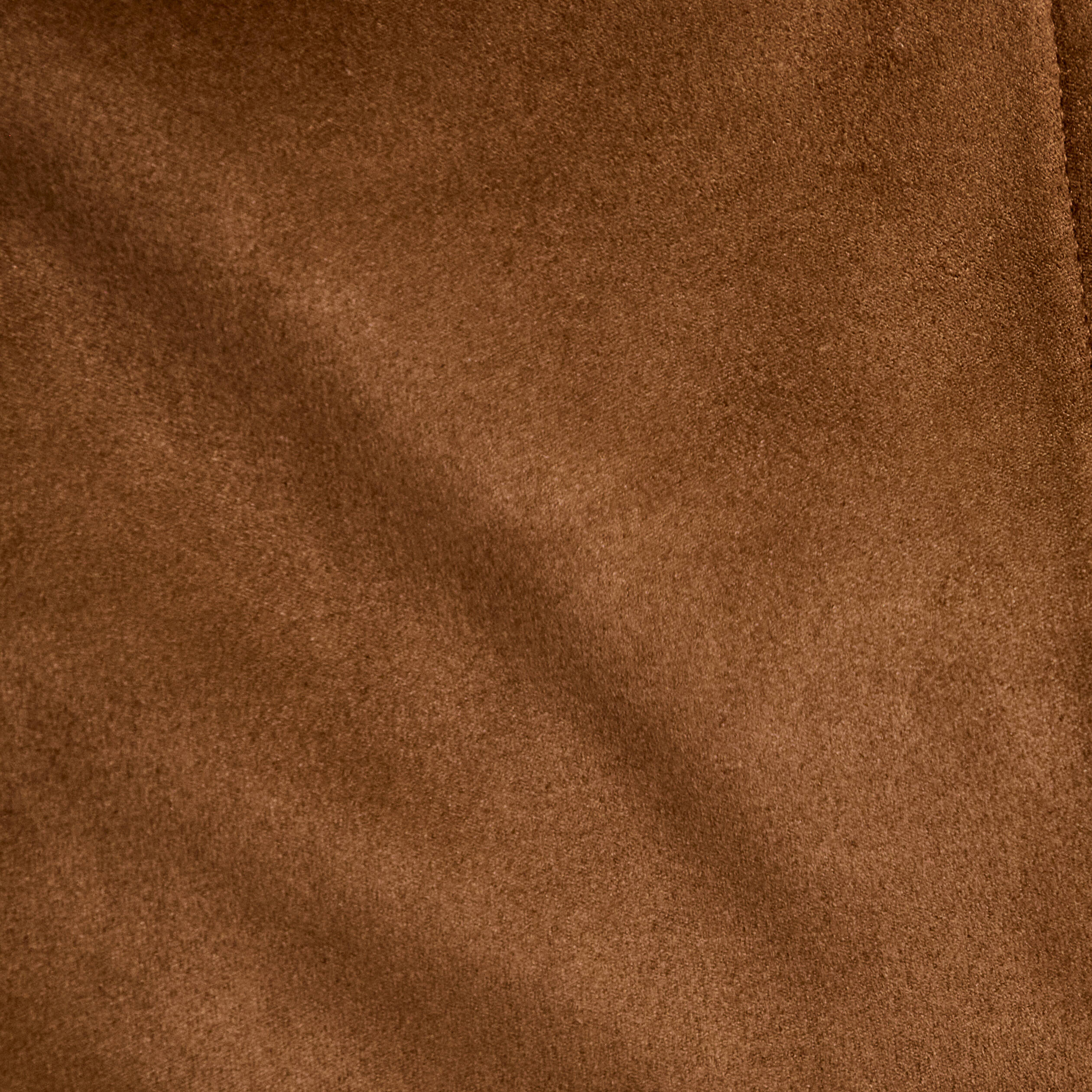 Veste col montant aspect daim marron femme