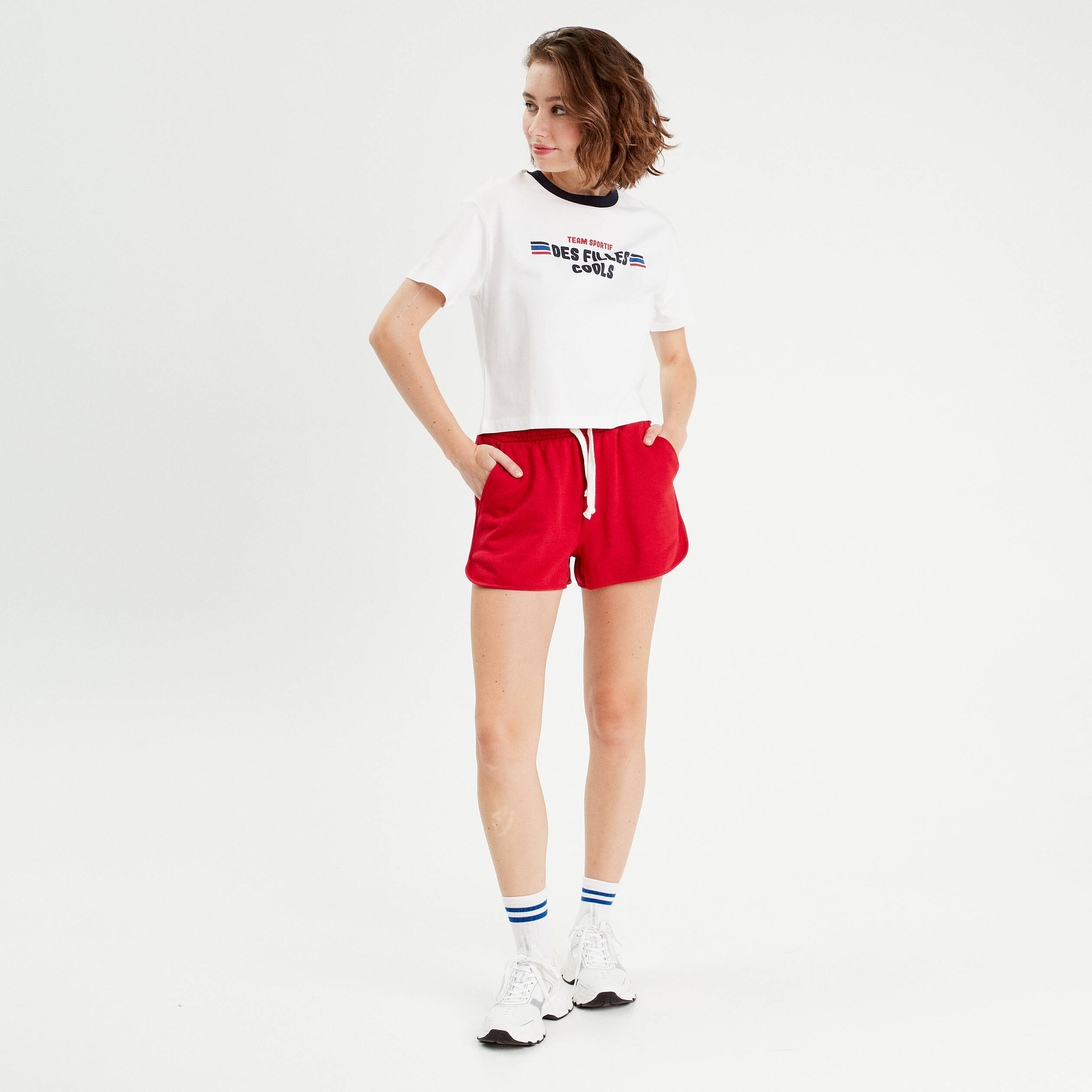T-shirt manches courtes blanc femme