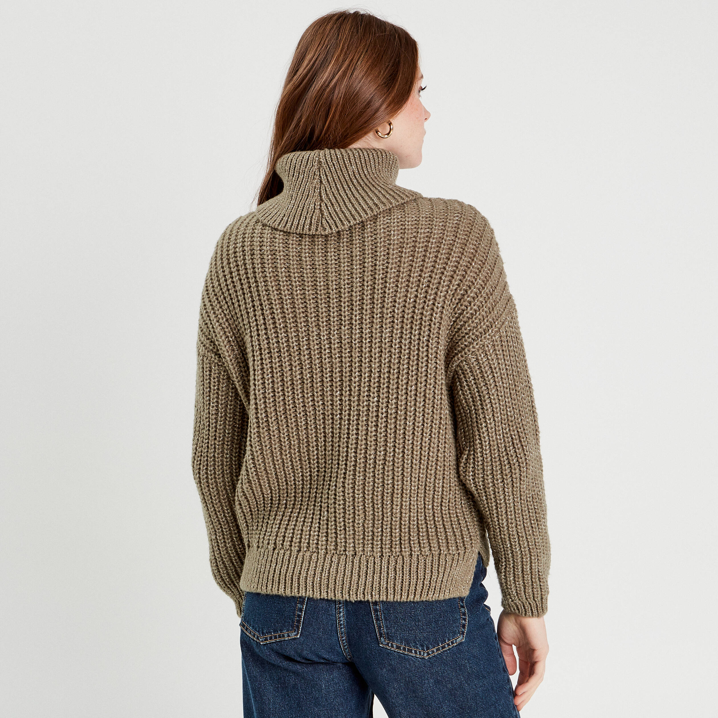 pull avec col roule vert kaki femme Pull avec col roulé vert kaki femme