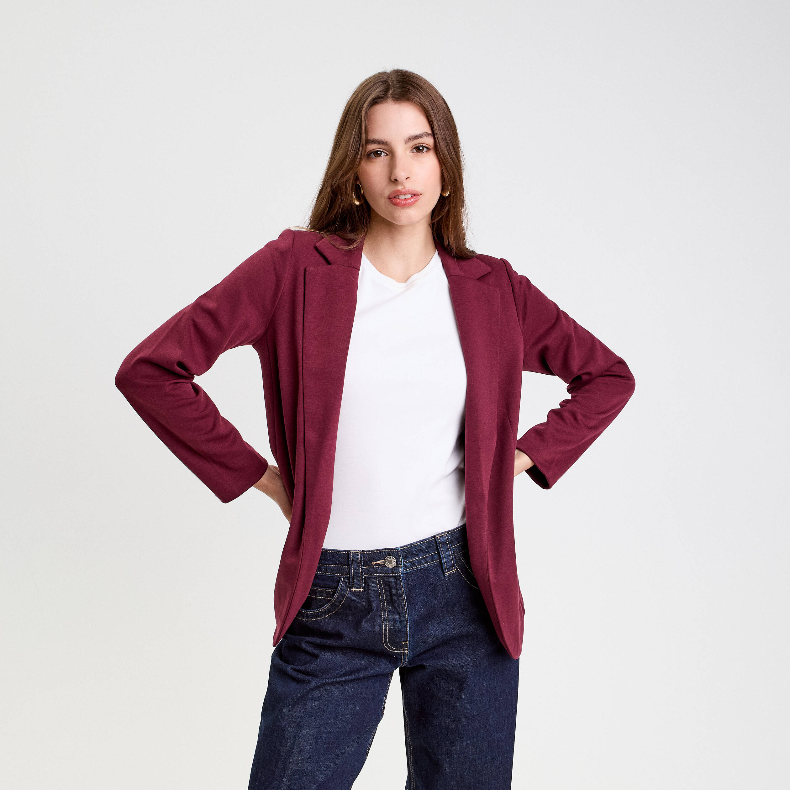 veste blazer cintree bordeaux femme Veste blazer cintrée bordeaux femme