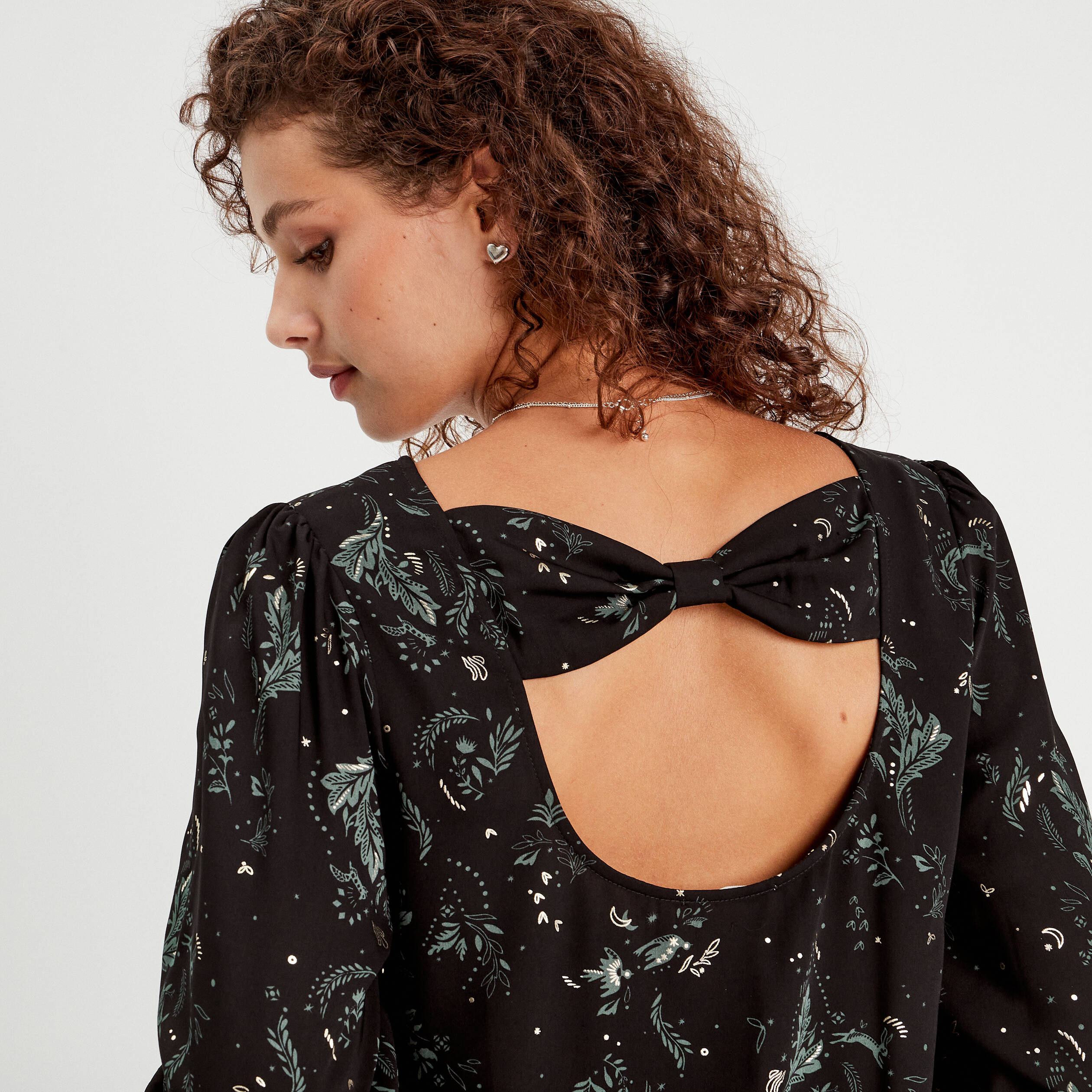 robe droite detail noeud dos noir femme Robe droite détail noeud dos noir femme