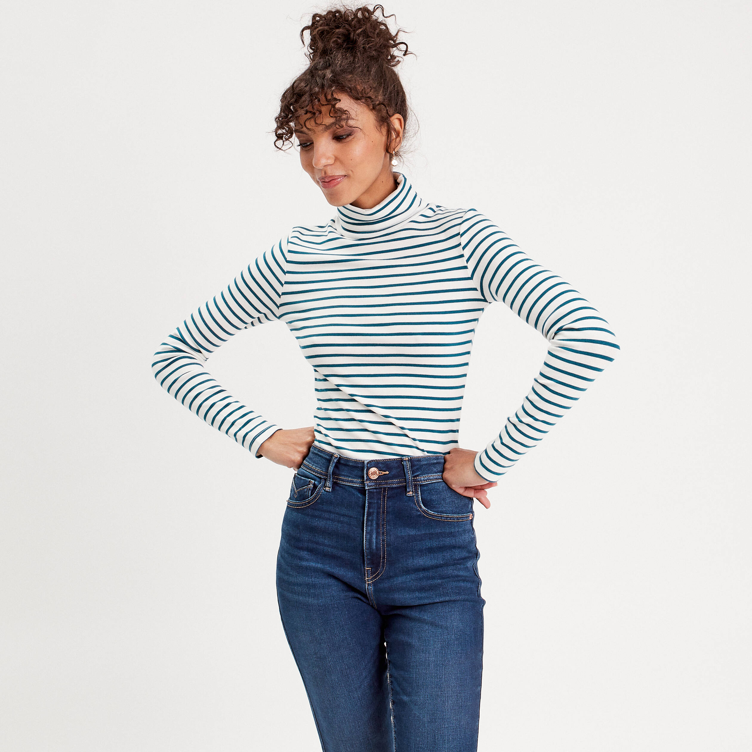 t shirt col roule blanc femme T-shirt col roulé blanc femme
