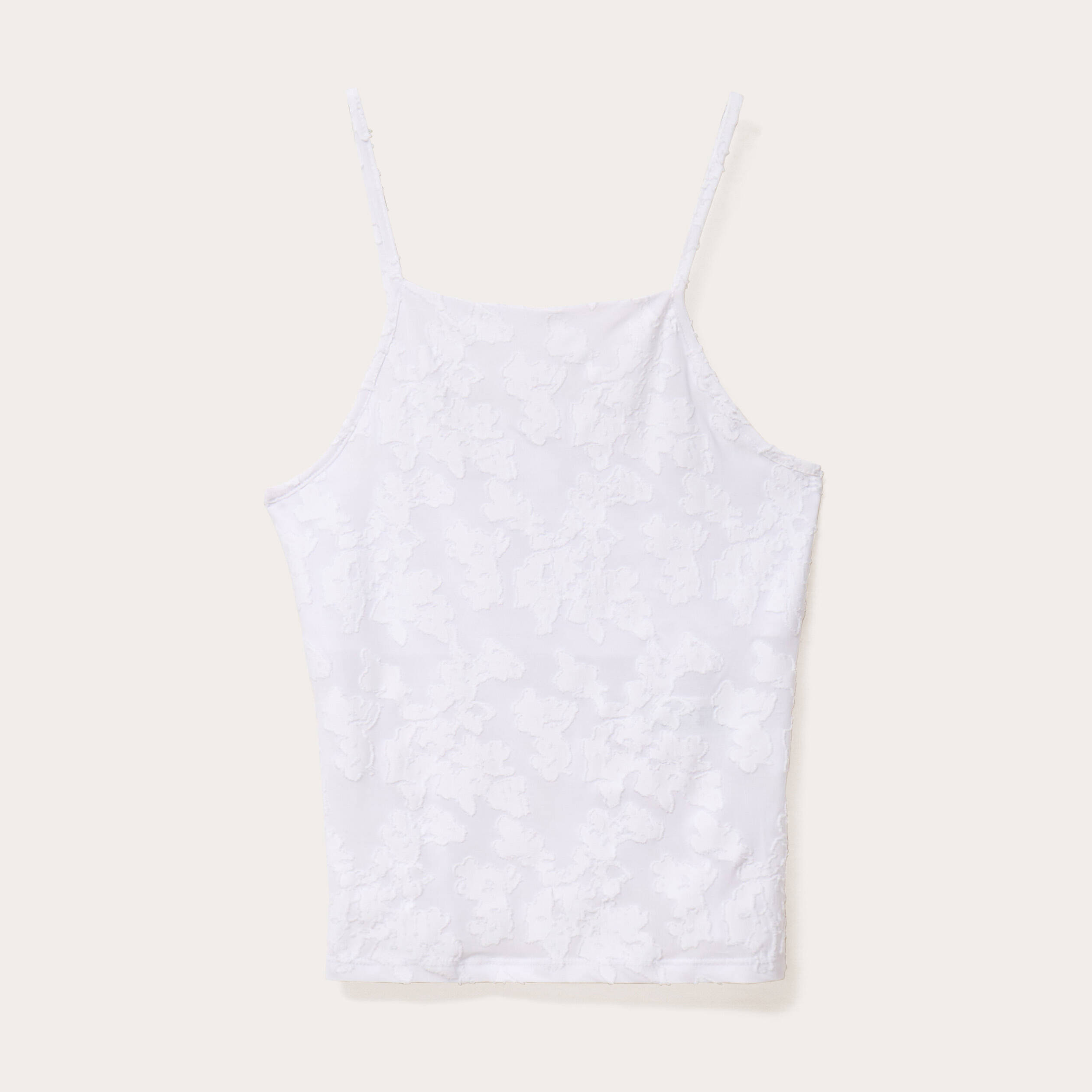 Débardeur ajusté cropped col montant blanc femme