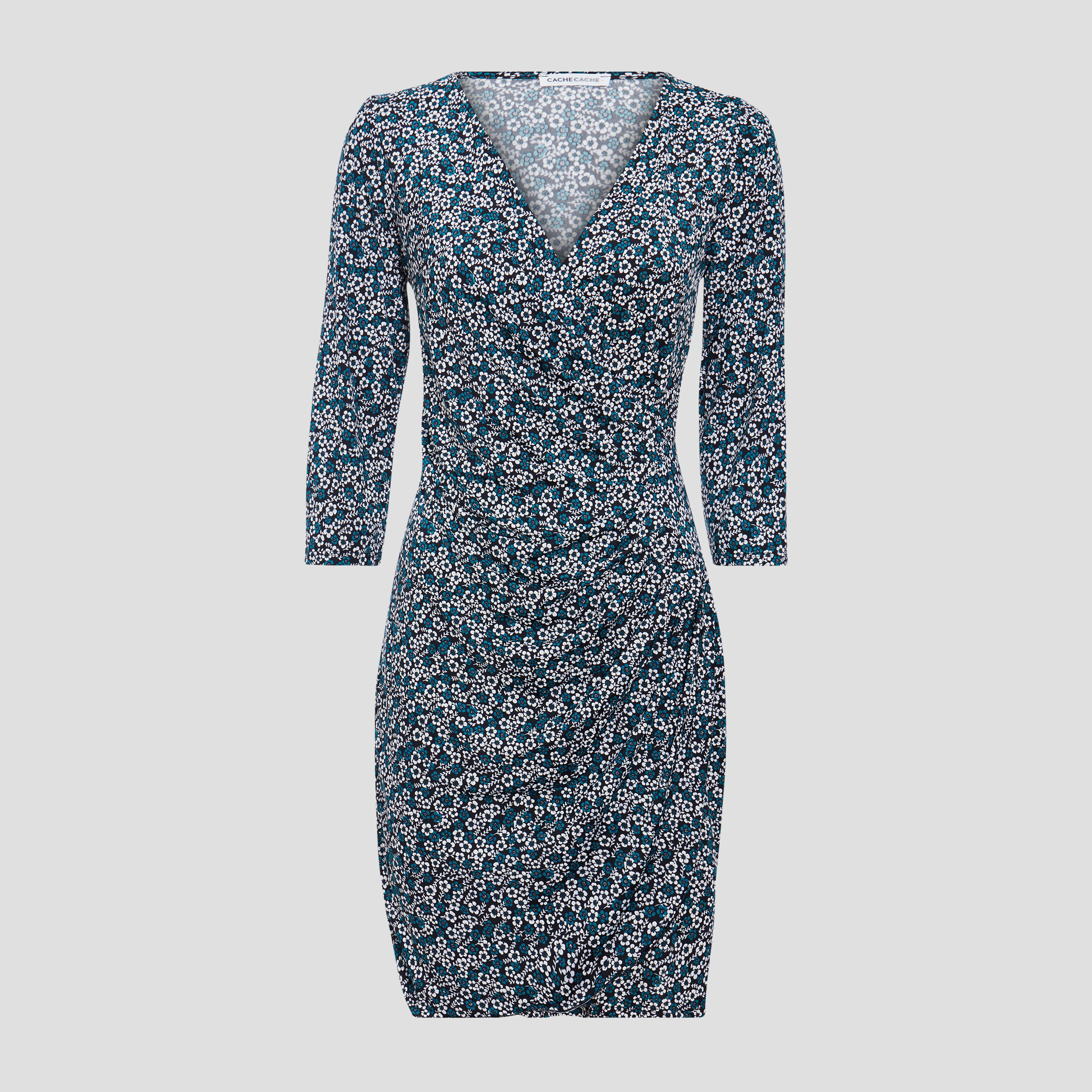 Robe moulante manches 3/4 noir femme