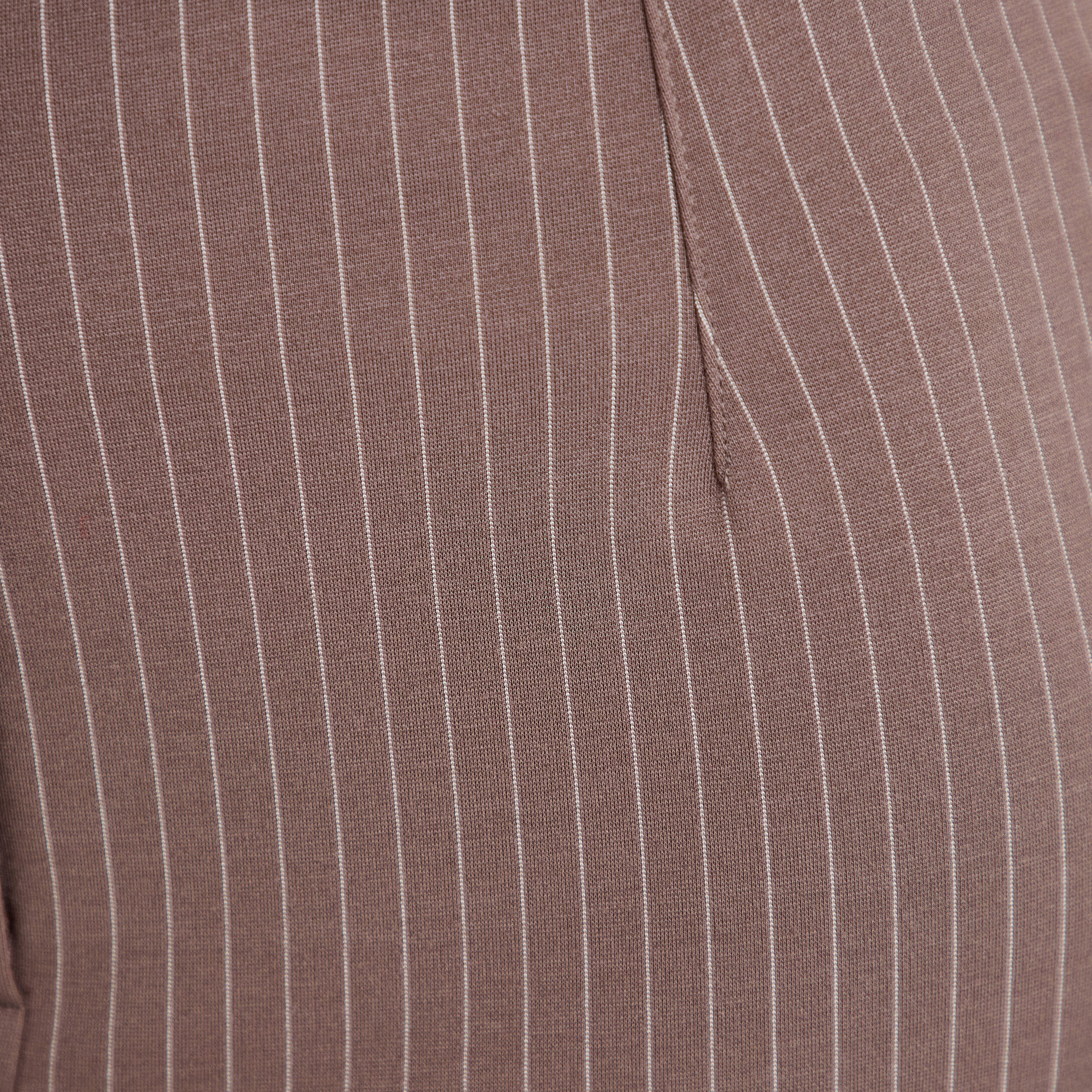 Pantalon large taille haute taupe femme