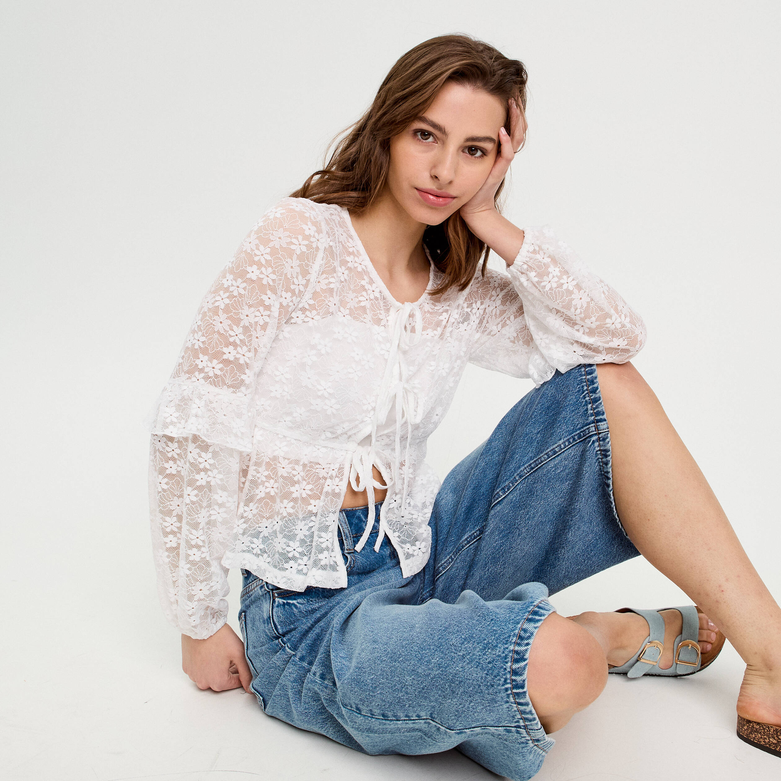 blouse manches longues noeuds blanc femme Blouse manches longues noeuds blanc femme