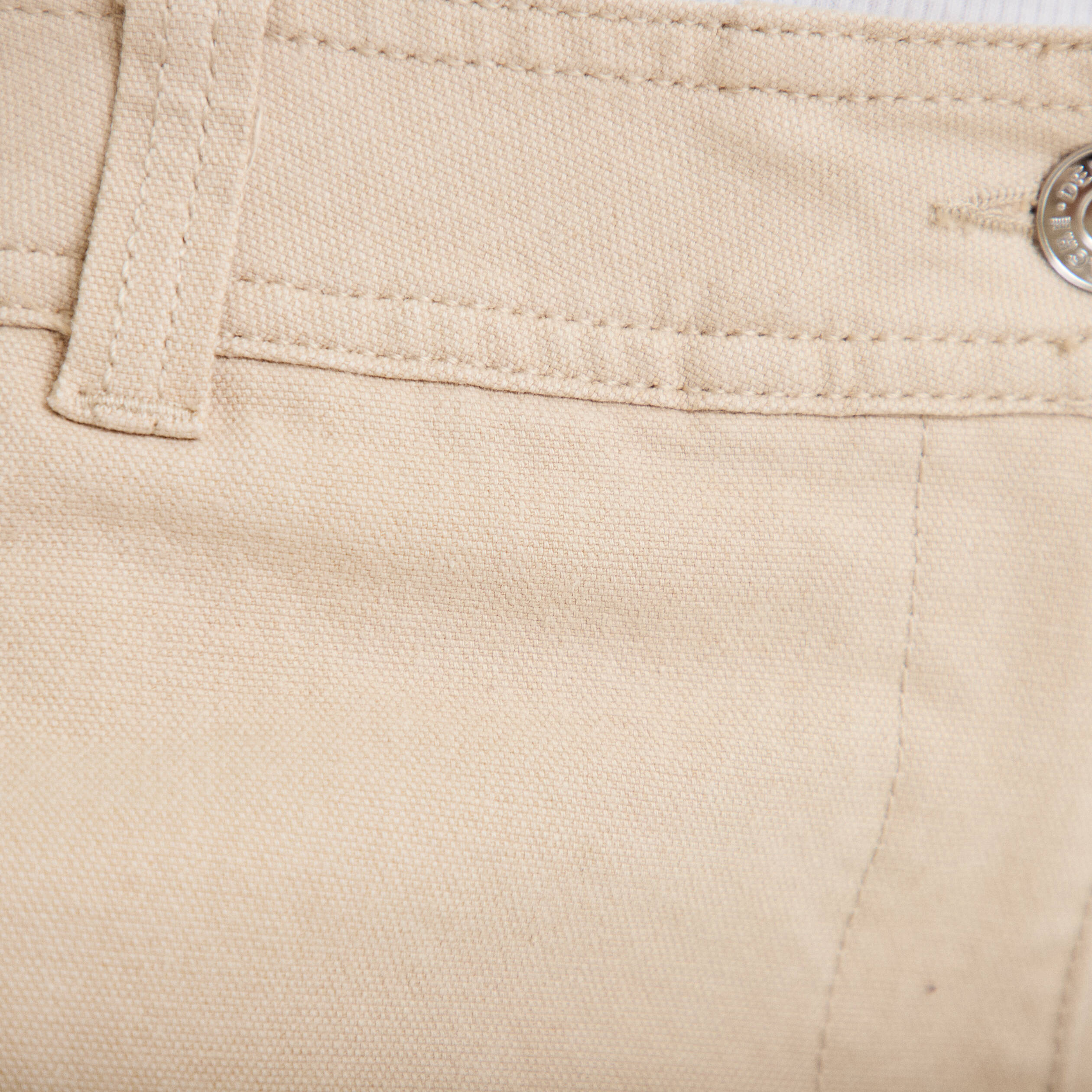 Pantalon chino coupe barrel beige femme