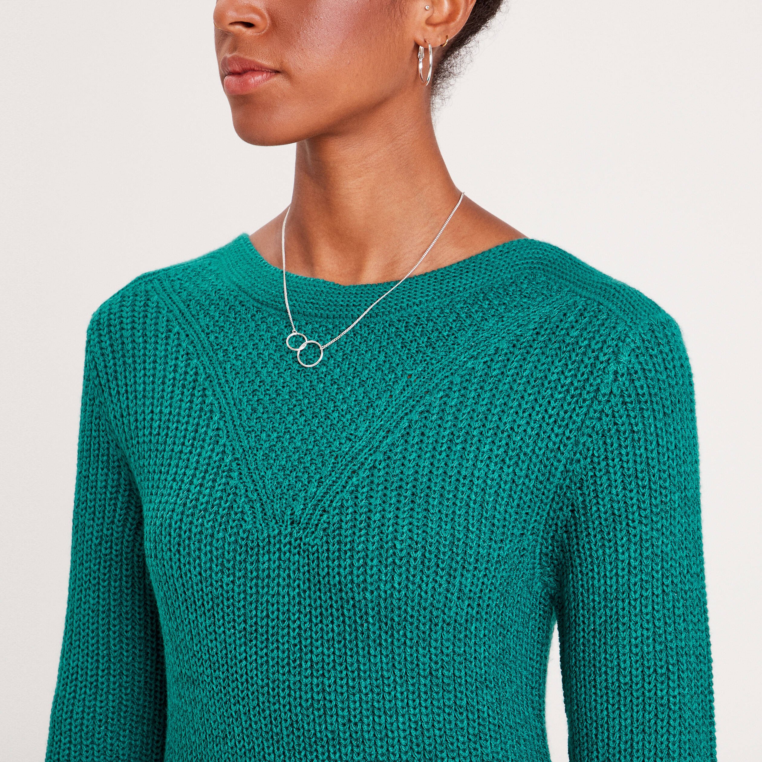 Robe pull droite col rond vert canard femme Vibs