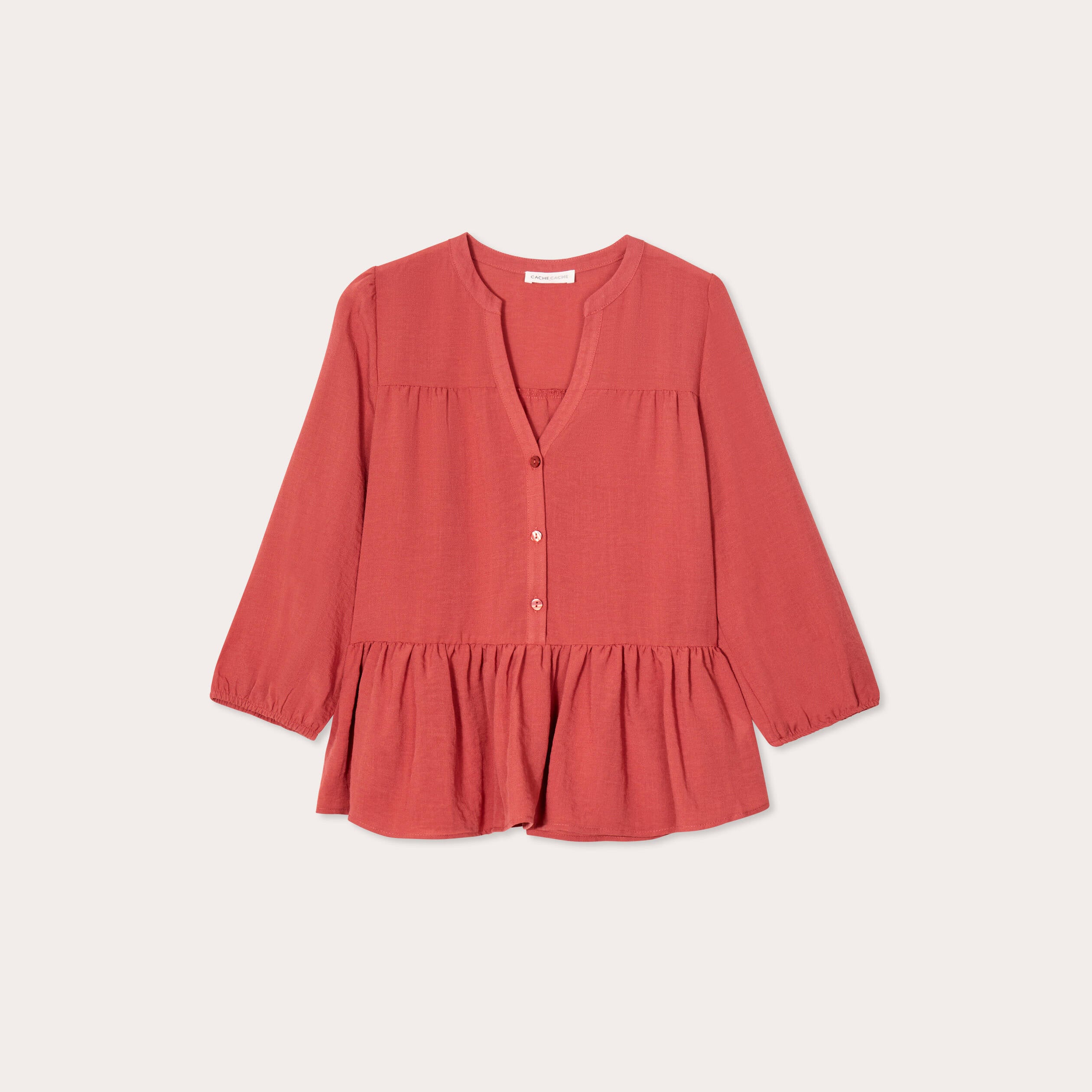 Blouse manches 3/4 vieux rose femme