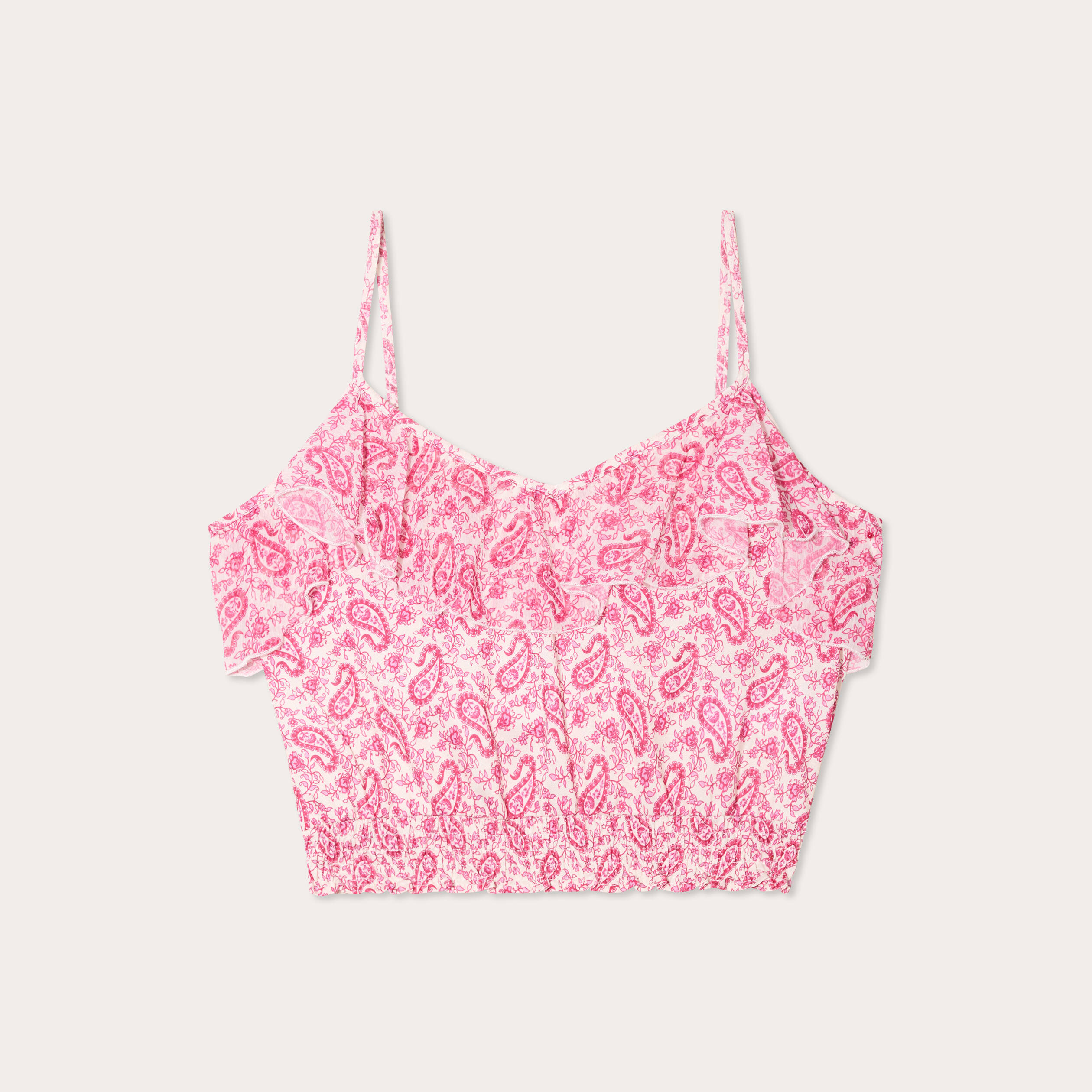 debardeur cropped volants blanc femme Débardeur cropped volants blanc femme