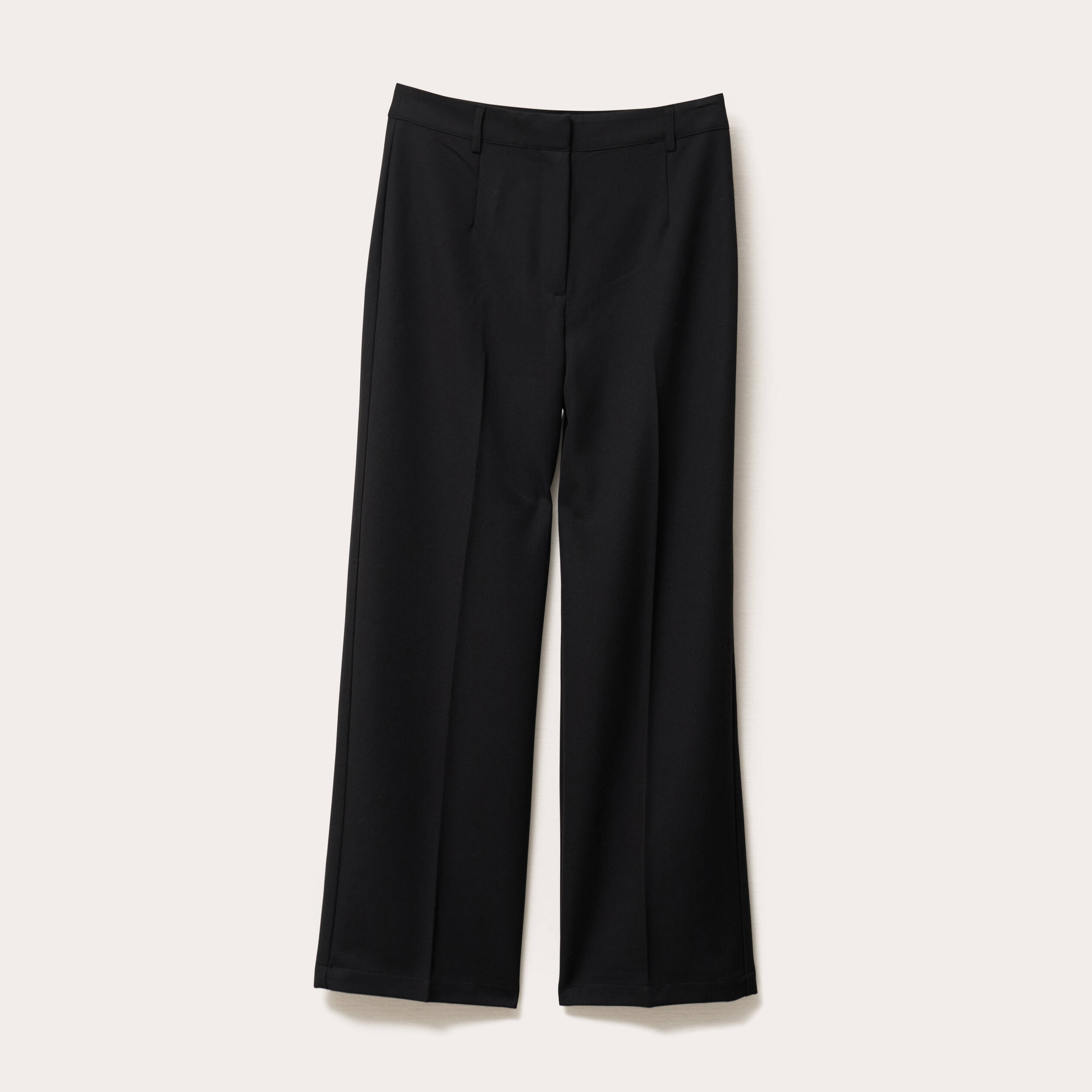 Pantalon large taille haute noir femme