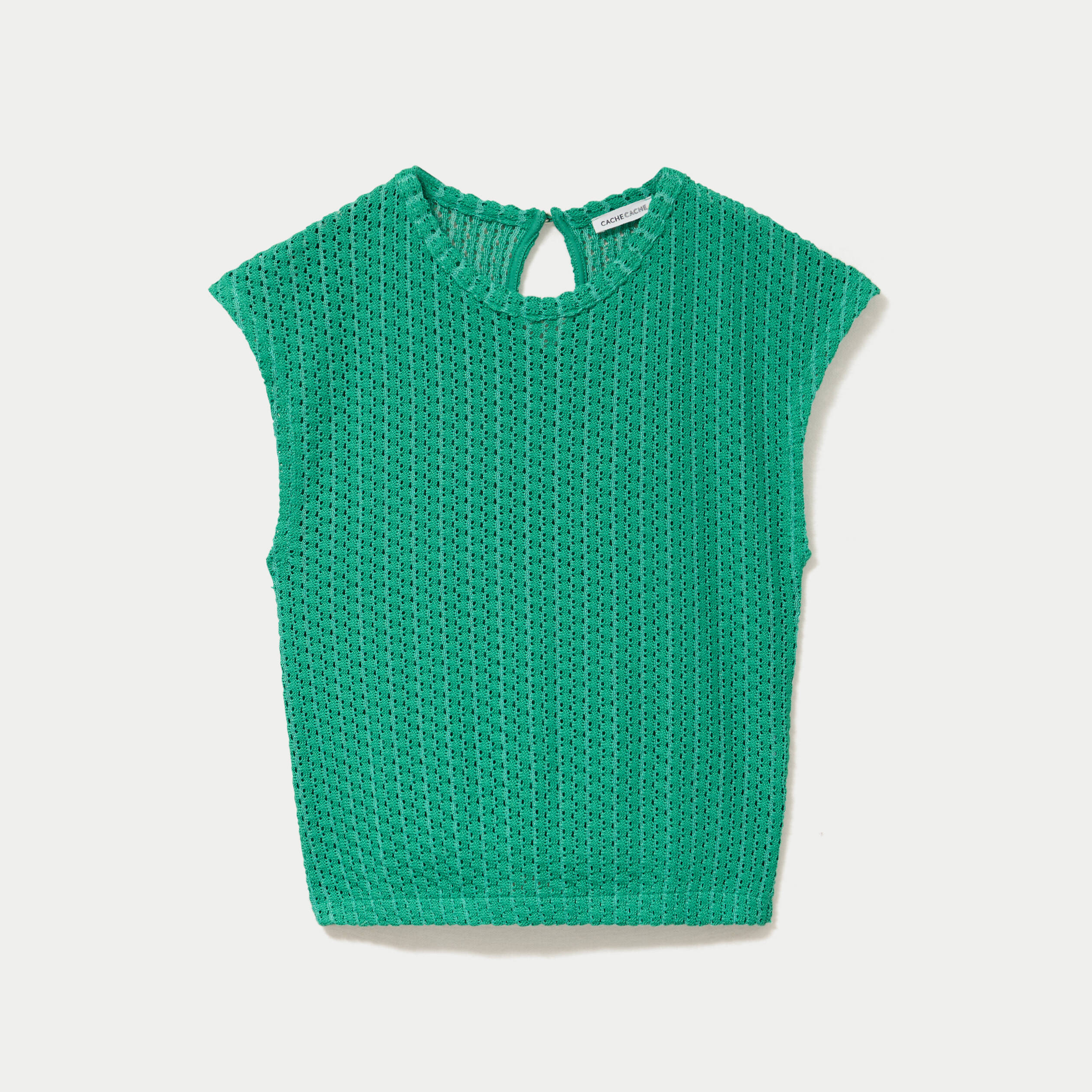 D&eacute;bardeur ajour&eacute; vert femme